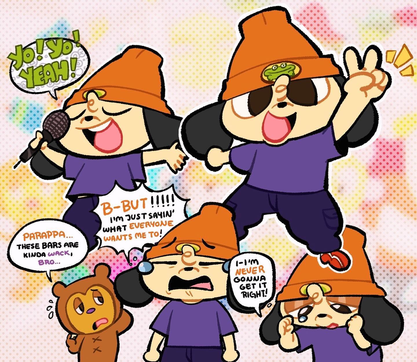 Some funny parappas:)
I felt like drawing him one more time in a smaller, more simple sticker-like style. What do you think! 🤔 if I made stickers, are there any characters you&rsquo;d like to see?
.
.
#art #drawing #parappa #videogames #videogame
