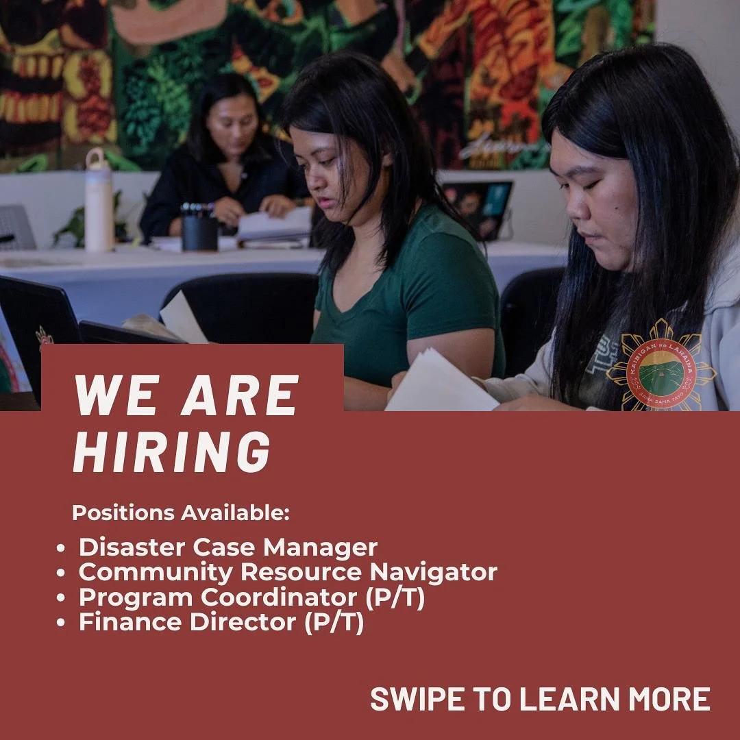 We are hiring! Please visit: www.kaibigannglahaina.org/careers to learn about our open job opportunities. You may also access the general application link for the website. Help Lahaina and Maui grow stronger - your next career could make a real impac