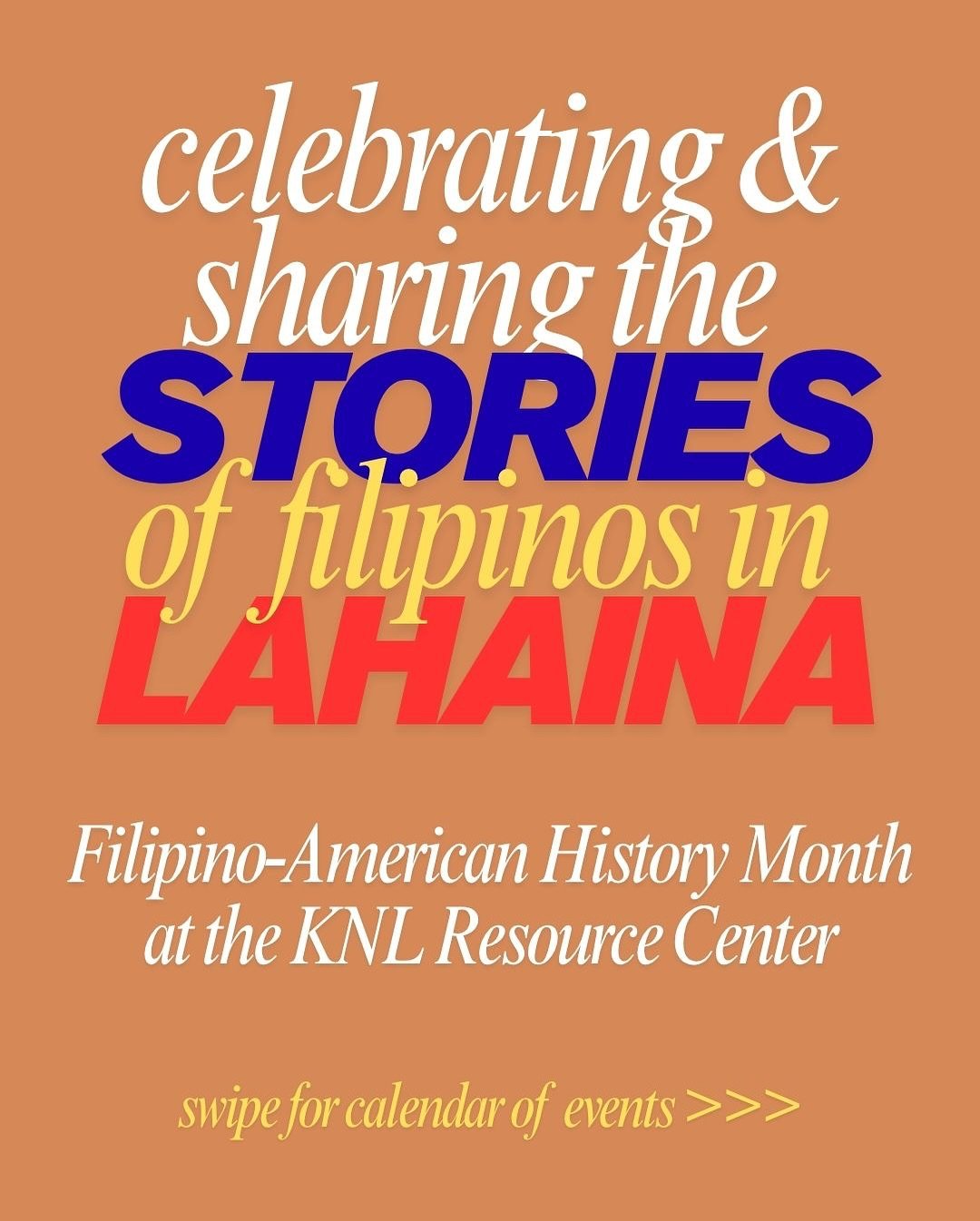 Celebrate Filipino American History with us at the ✨new✨ KNL Recovery and Resource Center. In the month of October we are hosting community gatherings at the Center to tell, share and explore the stories of the Fil-Am experience.  And we don&rsquo;t 