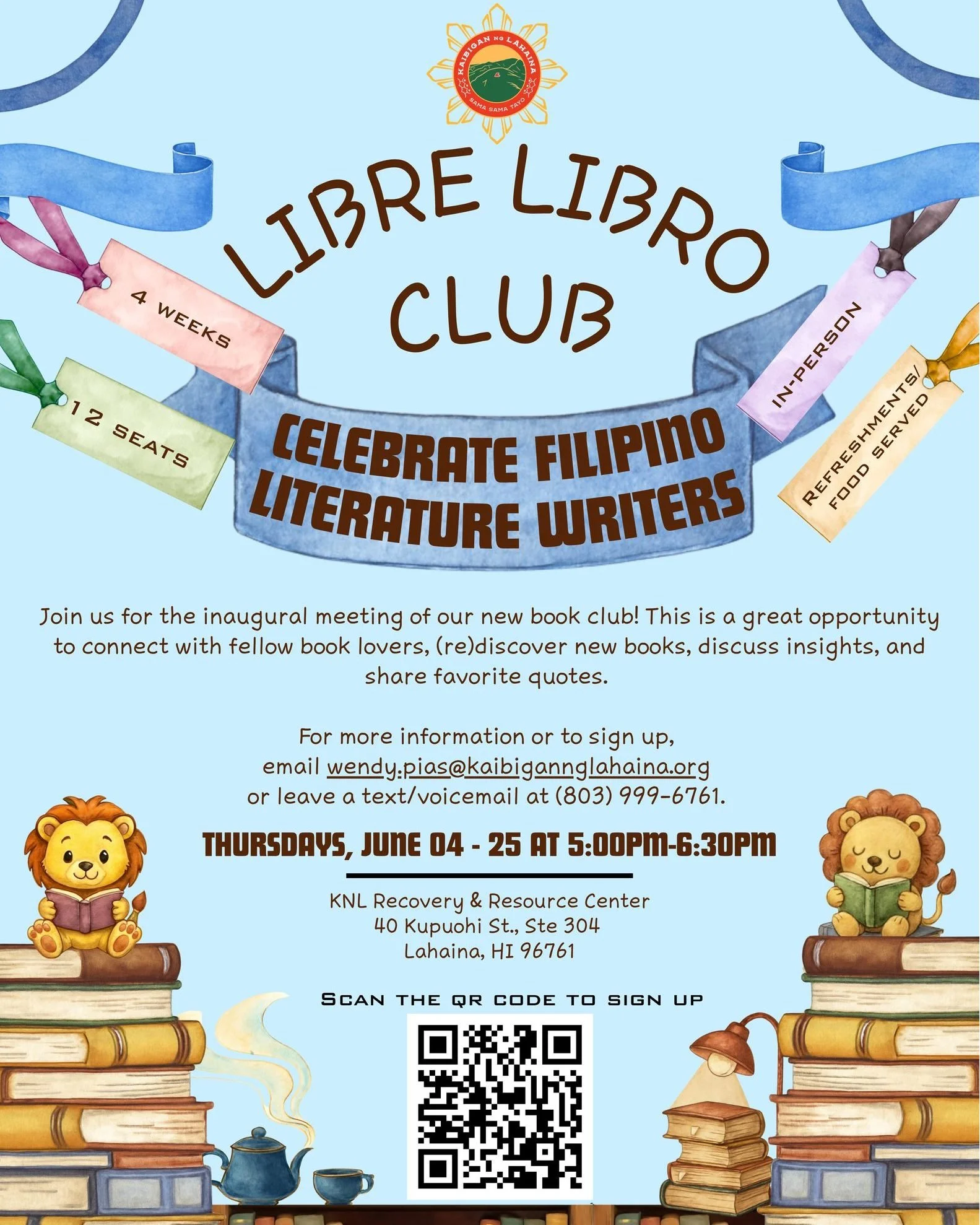 Join us for our Libre Libro Club this summer! 📚 We're celebrating Filipino authors, and our first read will be Everything We Never Had by Randy Ribay.

🗓️ When: Thursdays, 5:00 PM &ndash; 6:30 PM, June 04 &ndash; June 25, 2026
📍 Where: KNL Recover