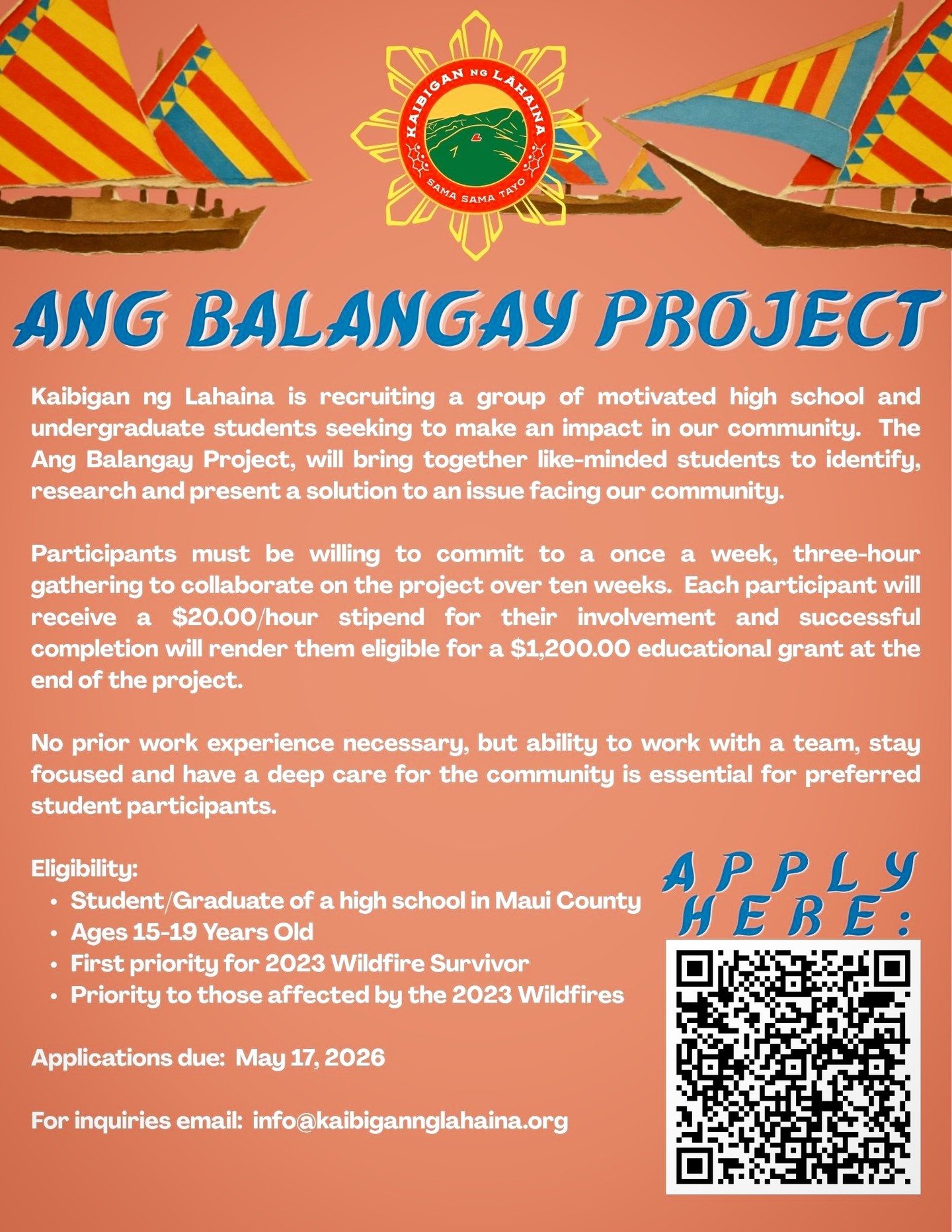 KNL is calling on the youth of our community to channel the spirit of the Balangay&mdash;our ancestors' vessels of discovery and teamwork. This summer, join an elite group of young leaders to collaborate, innovate, and solve the key issues facing our