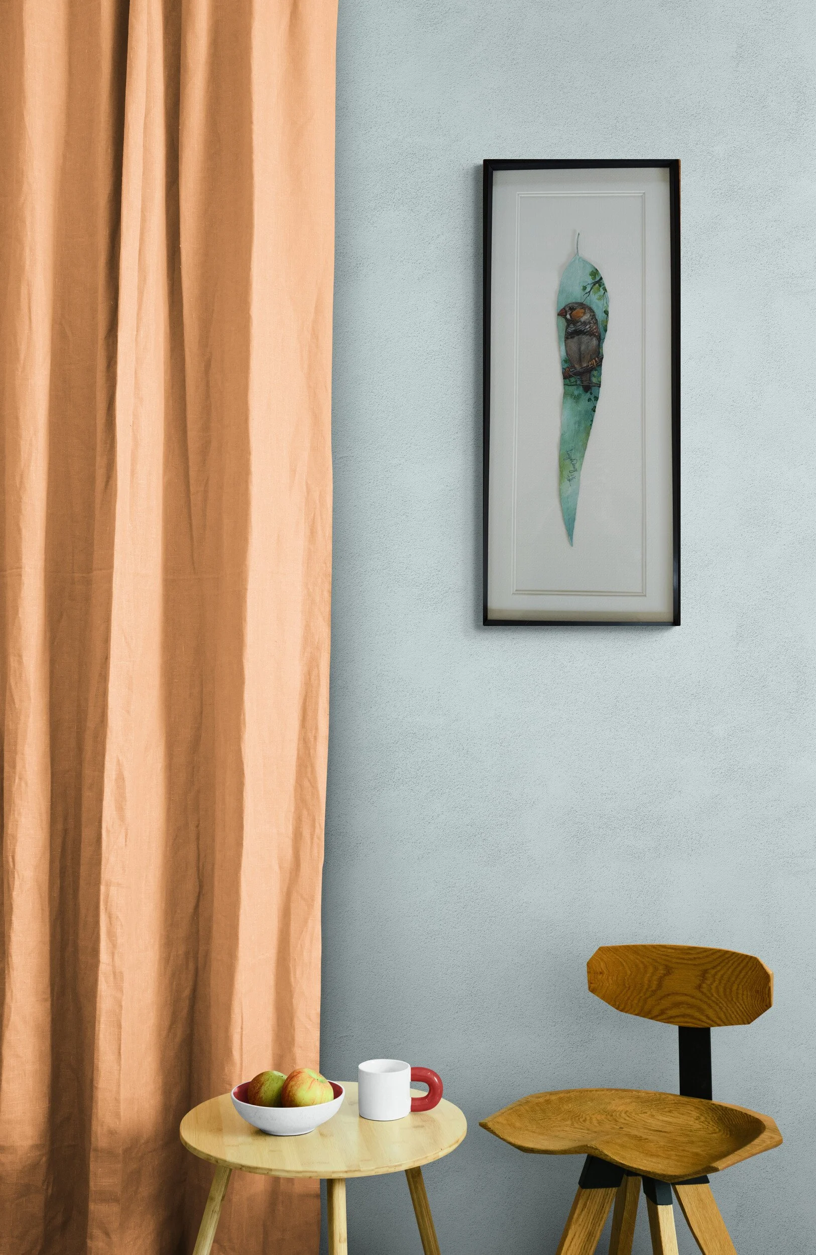 Zebra Finch on wall.jpg