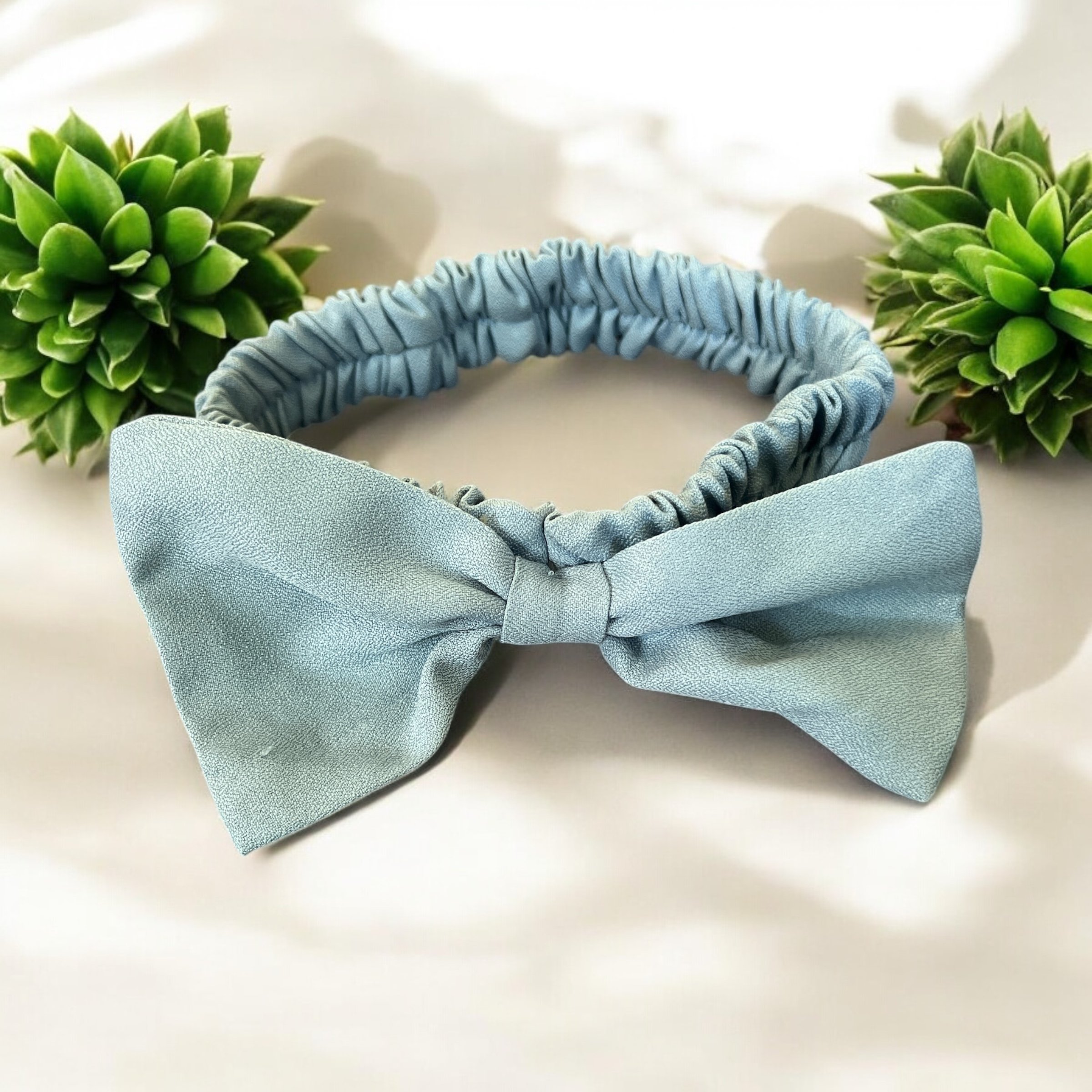 Bandeau Iro – Nœud Large Bleu Poudré