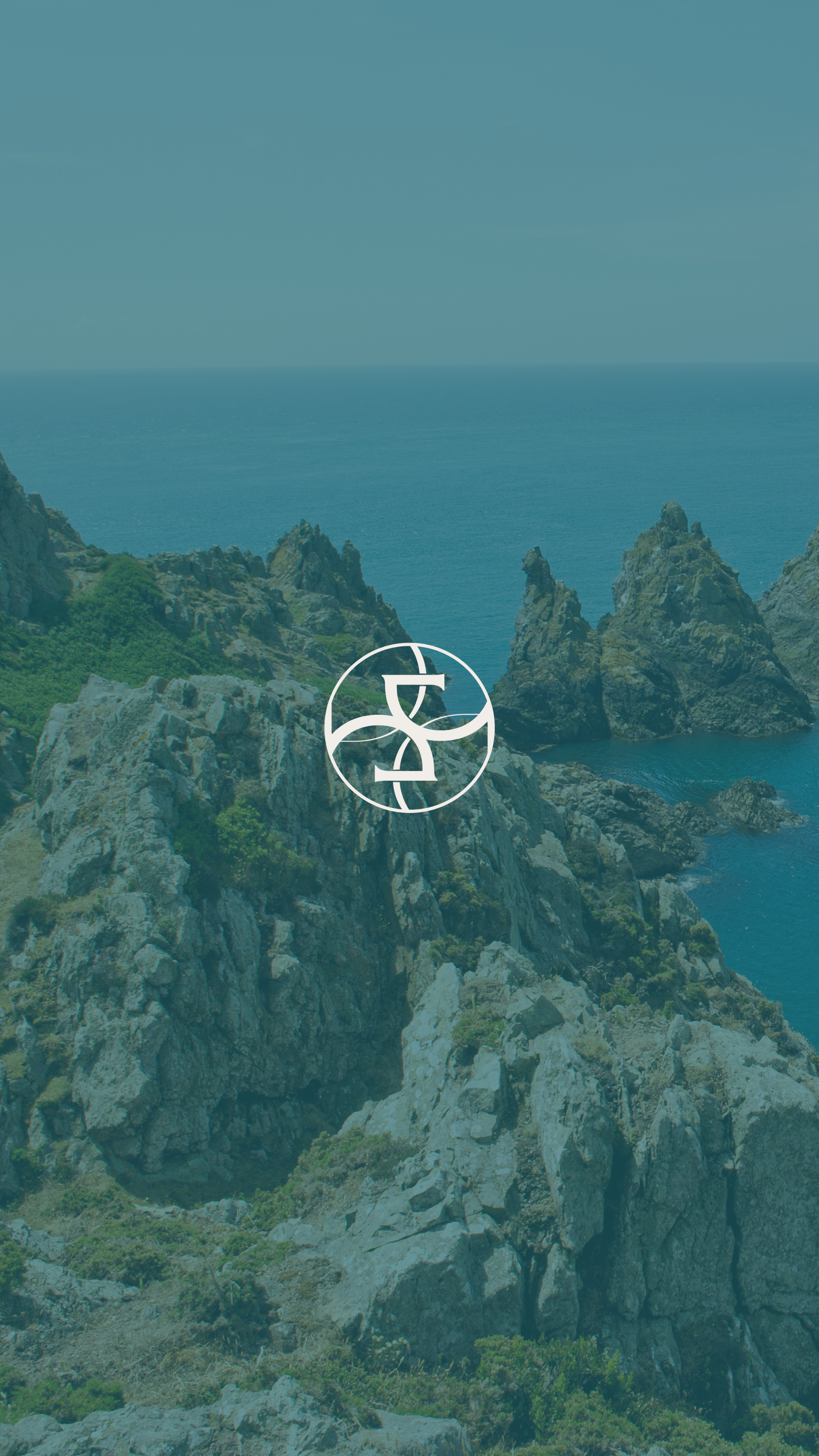 A scenic coastal landscape with steep rocky cliffs covered in greenery, overlooking the ocean under a clear sky.
