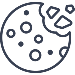 Geometric drawing of an outline square with sections divided by vertical, horizontal, and half circle lines.