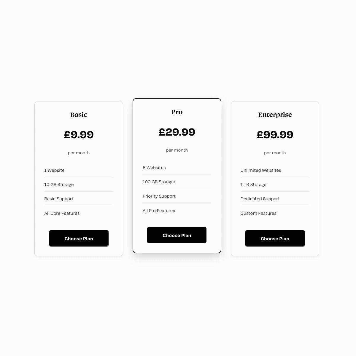 Minimal Monochrome Pricing Table.gif