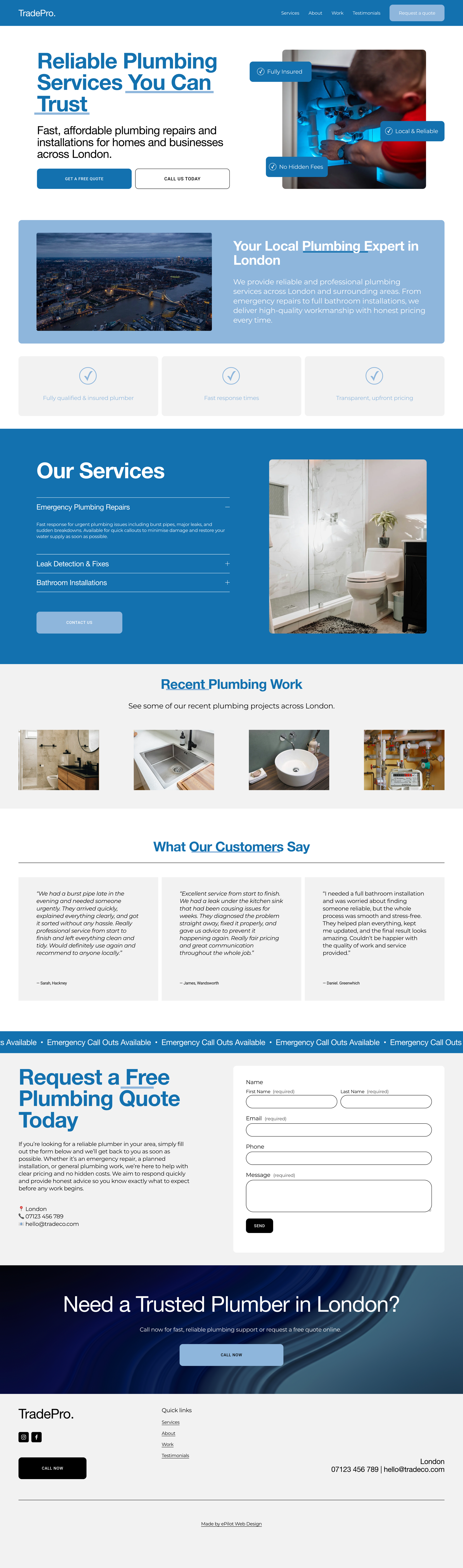 TradePro | One Page Trades Website Template