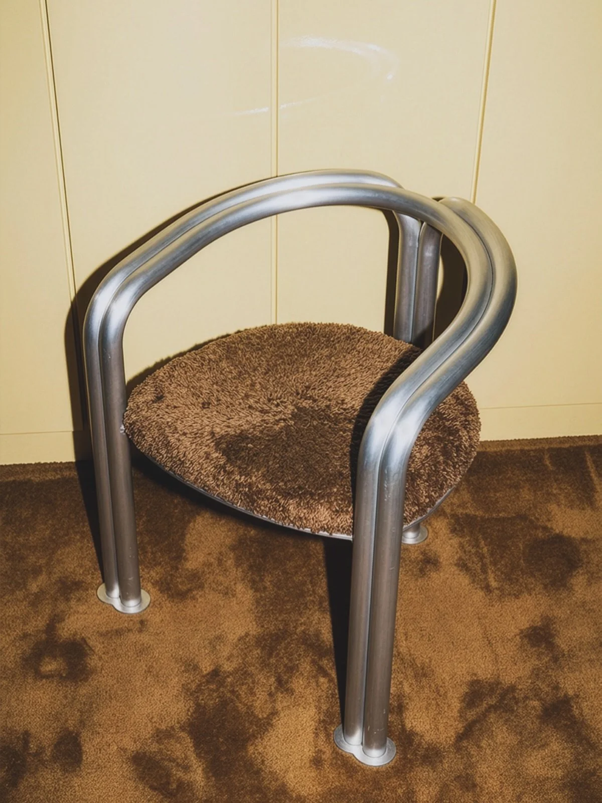 Duo 🪑 a chair inspired by past eras when things were designed to look &lsquo;space aged&rsquo; - Frame in raw Aluminium, upholstered in fabrics sourced and saved from manufacturing, offcuts otherwise destined for the bin. #trouble #furniture #design