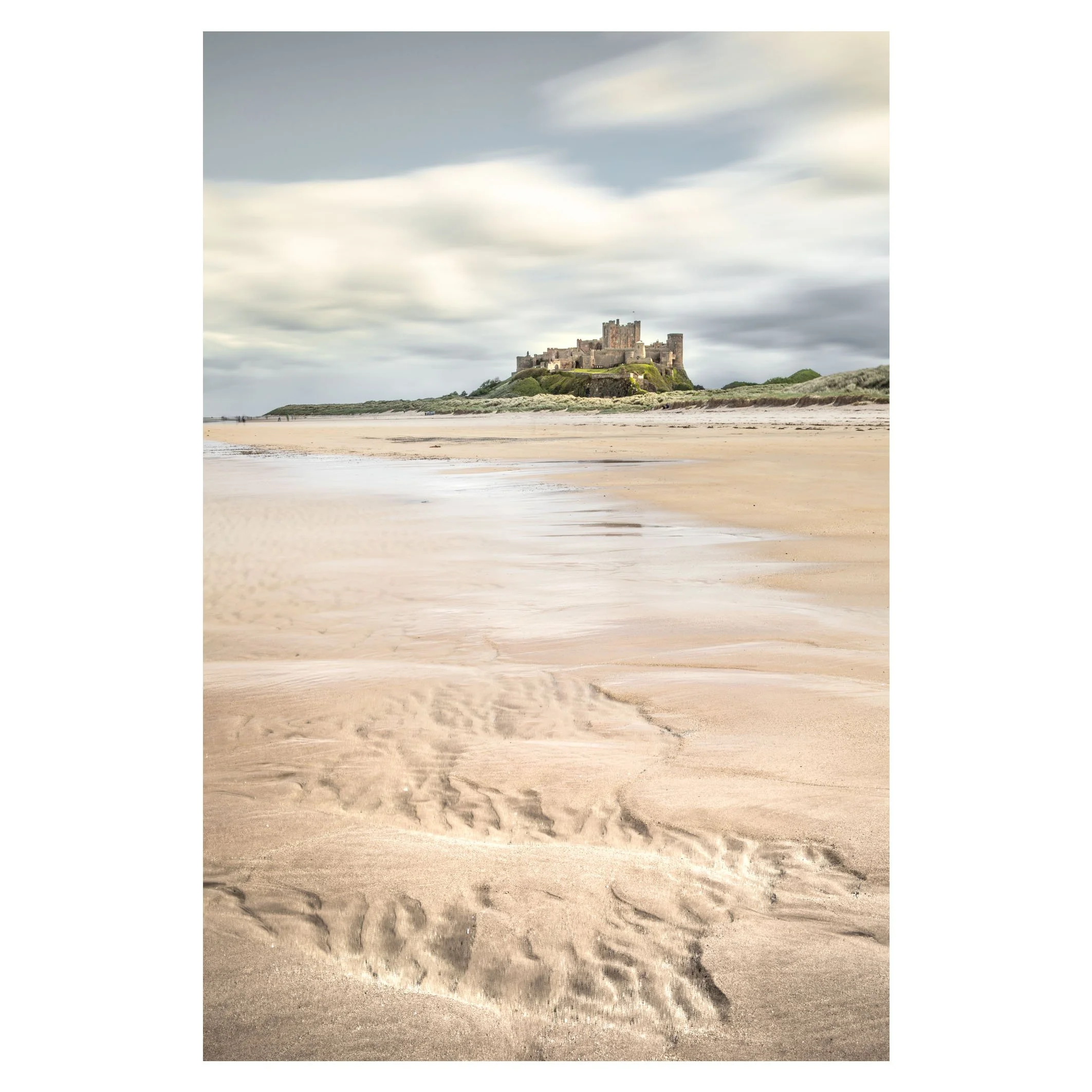 Bamburgh beach and castle, Northumberland