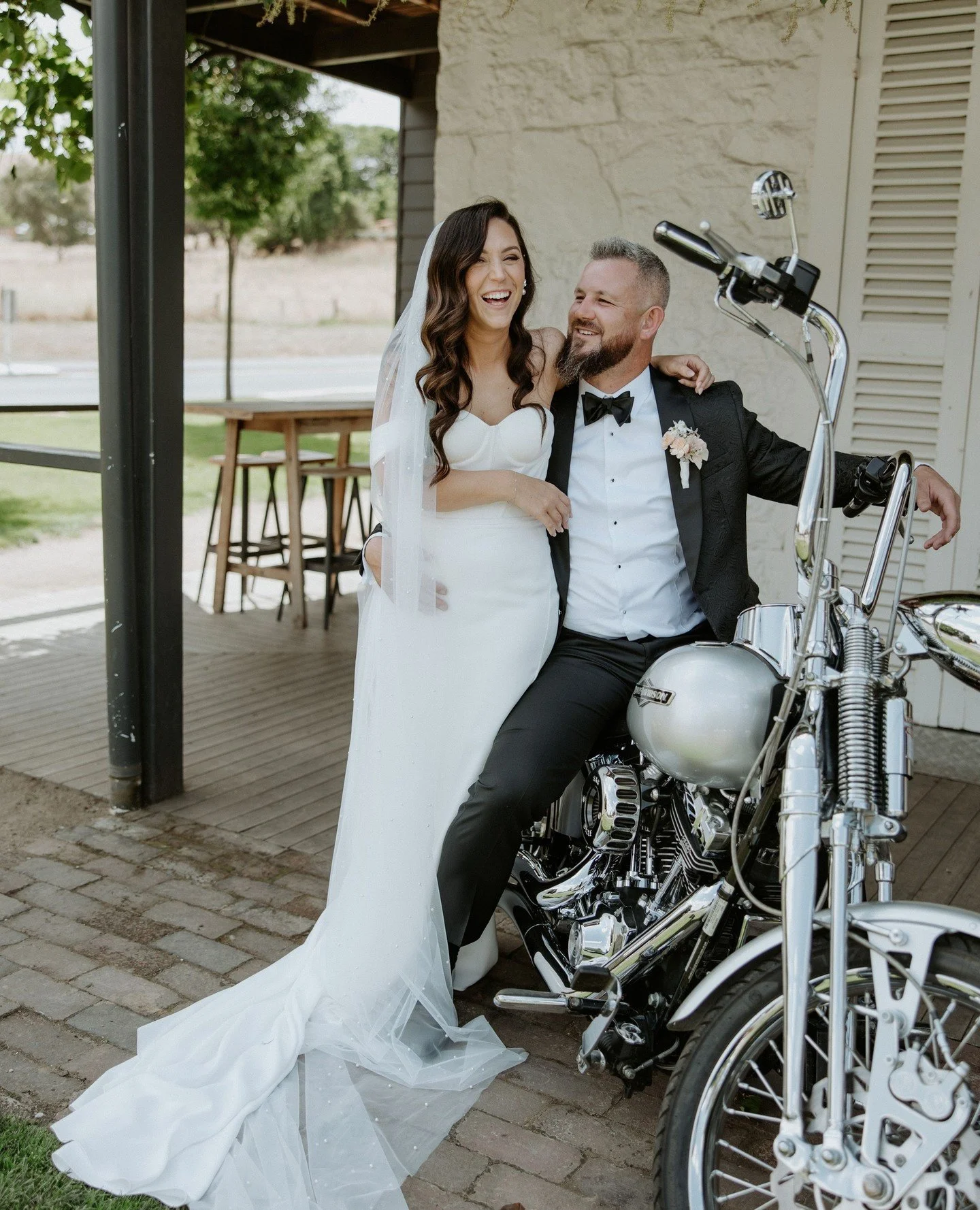 We're one day late, but this rockstar couple celebrated their ONE YEAR ANNIVERSARY yesterday. Happy 1st Anniversary Emma &amp; Daniel. 🖤⁠
⁠
What a truly spectacular wedding day you had, authentically you!⁠ Our biggest and best cake to date!⁠
⁠
#TheS