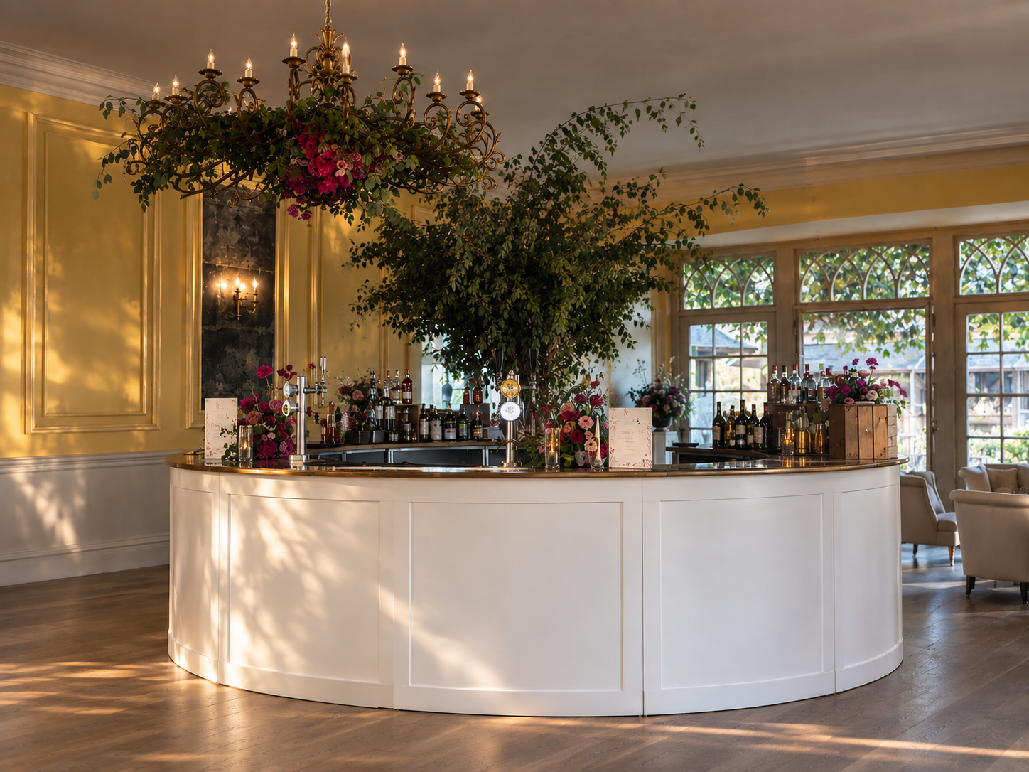 White Circular Bar Hire