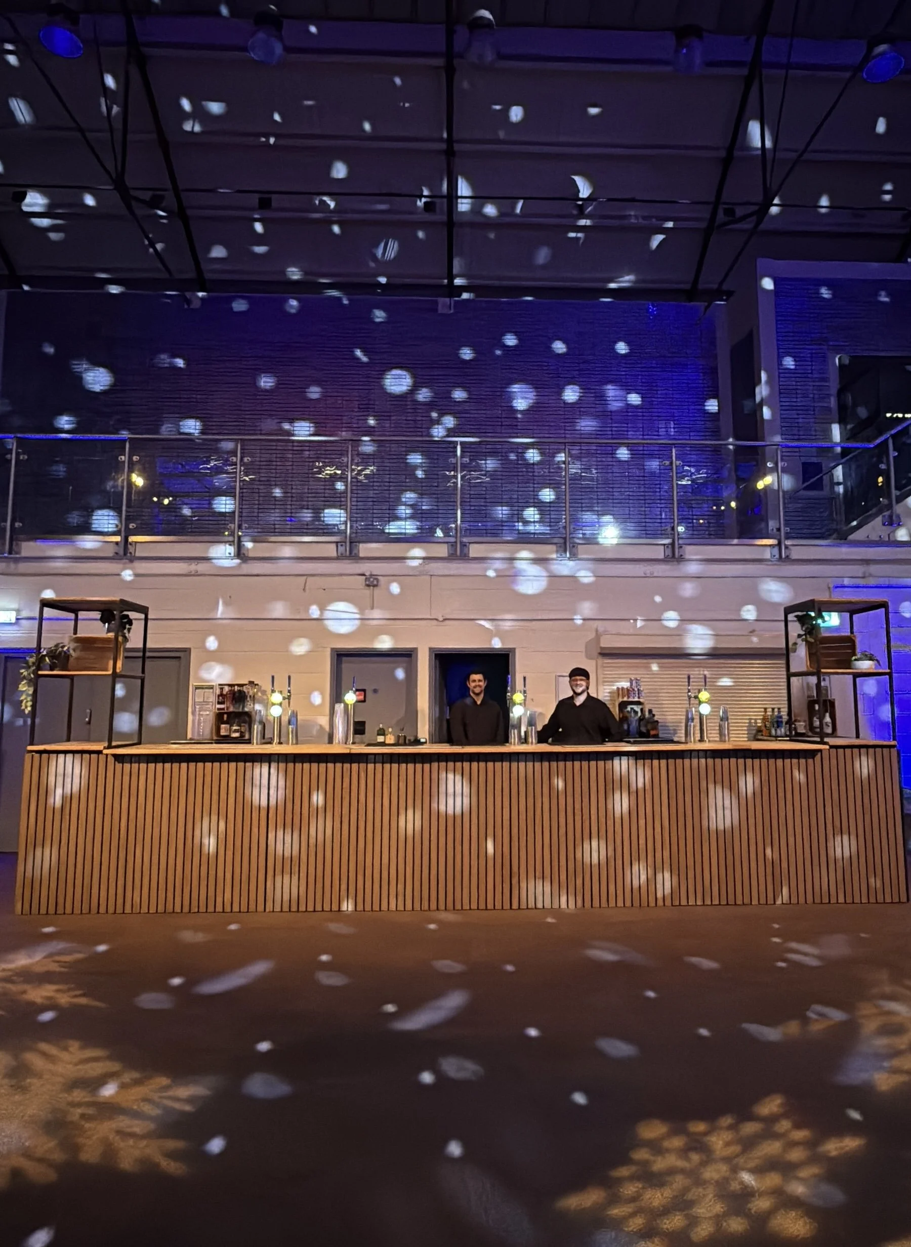 Slatted Oak Long Bar Hire 