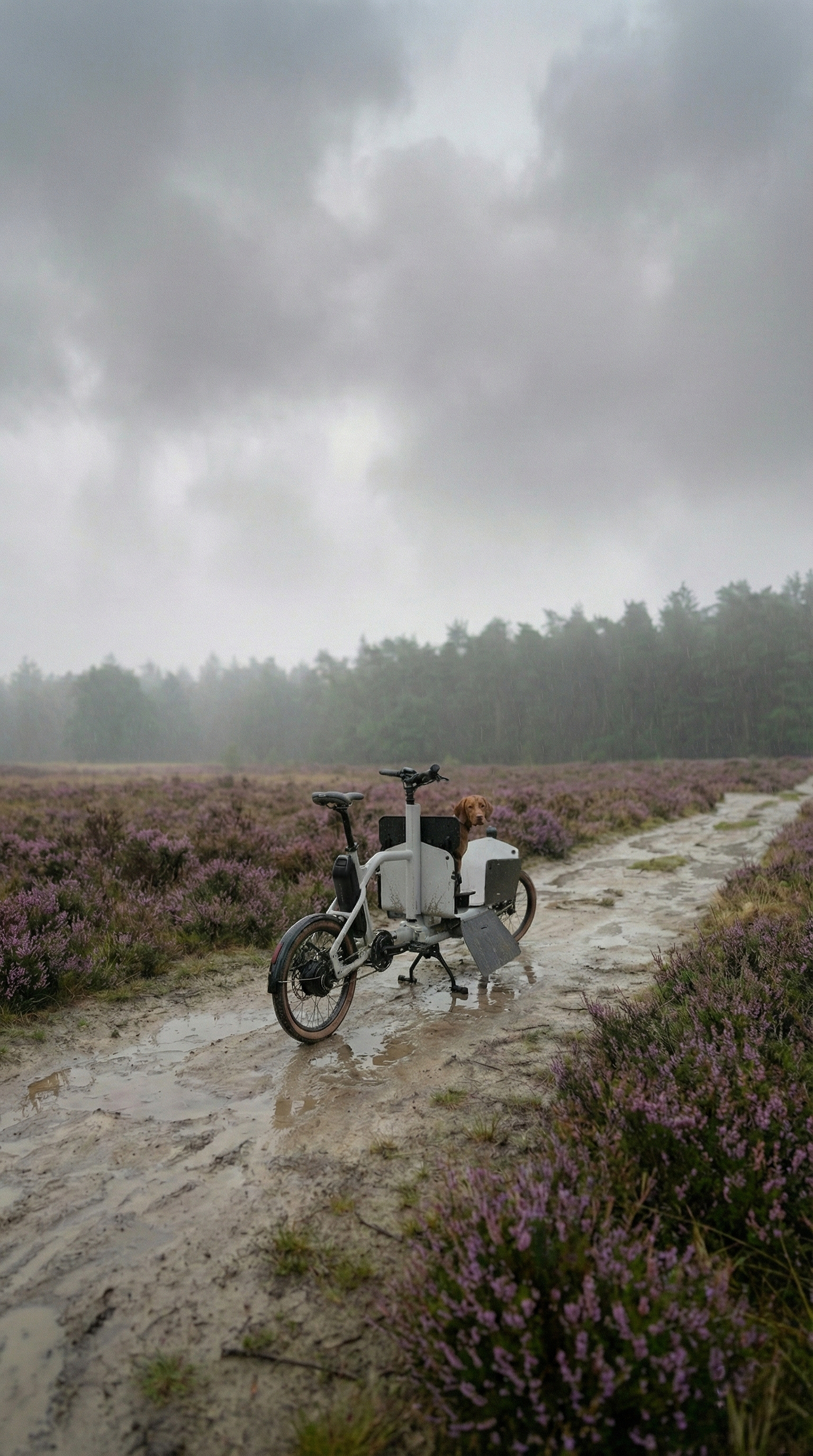 Qemeo E-Lastenrad Outdoor mit Hund - Perfekt für Ausflüge auf unbefestigten Wegen