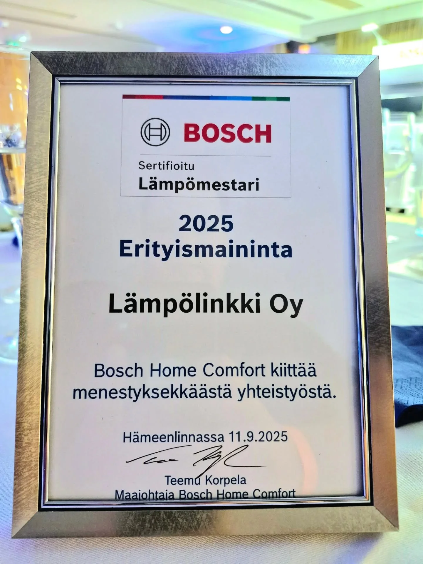 Erityismaininta Bosch L&auml;mp&ouml;mestarijuhlassa!🏆

L&auml;mp&ouml;linkki palkittiin uutena yrityksen&auml;:
✨ Monikanavaisuudesta
✨ Uudesta ajattelutavasta
✨ Tuloksesta

Iso kiitos Boschille tunnustuksesta ja ennen kaikkea meid&auml;n asiakkail