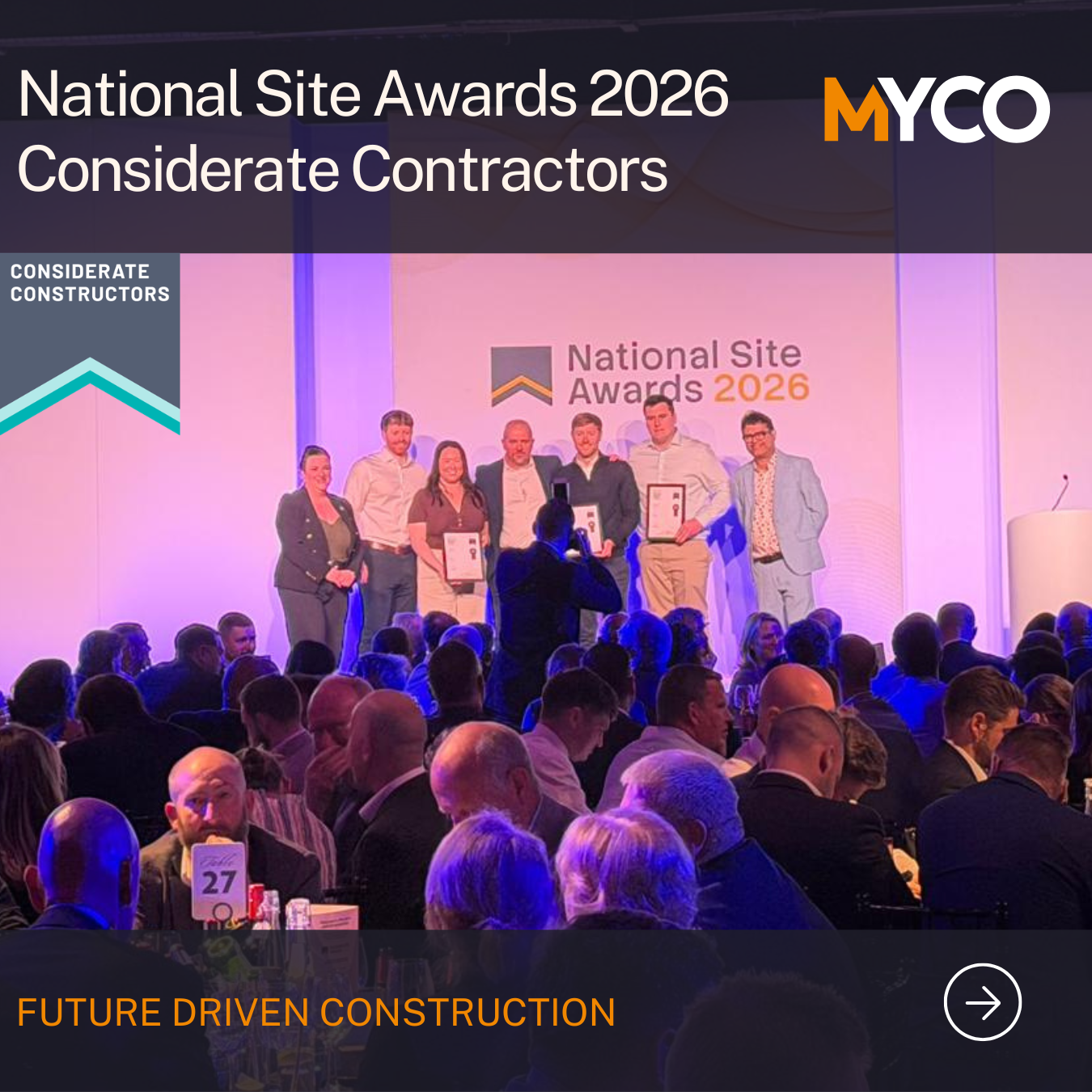 MYCO recognised at the Considerate Constructors Scheme National Site Awards 2026 