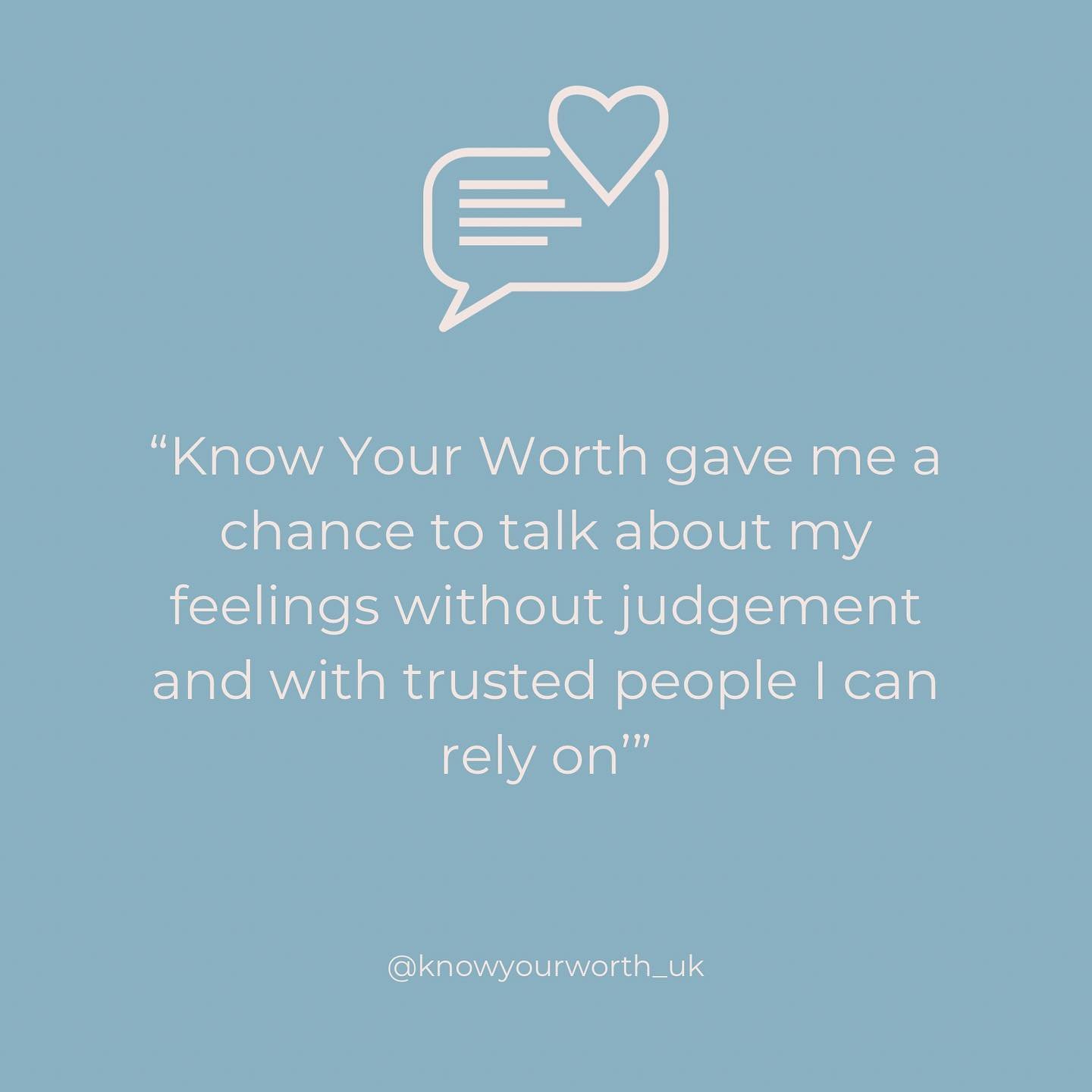 Being non-judgemental is a core value for us at Know Your Worth. We want every girl who comes to a KYW course to feel safe, welcome and valued - which is why it was so encouraging hearing this directly from one of our course participants ☝️🫶

🗓️ If