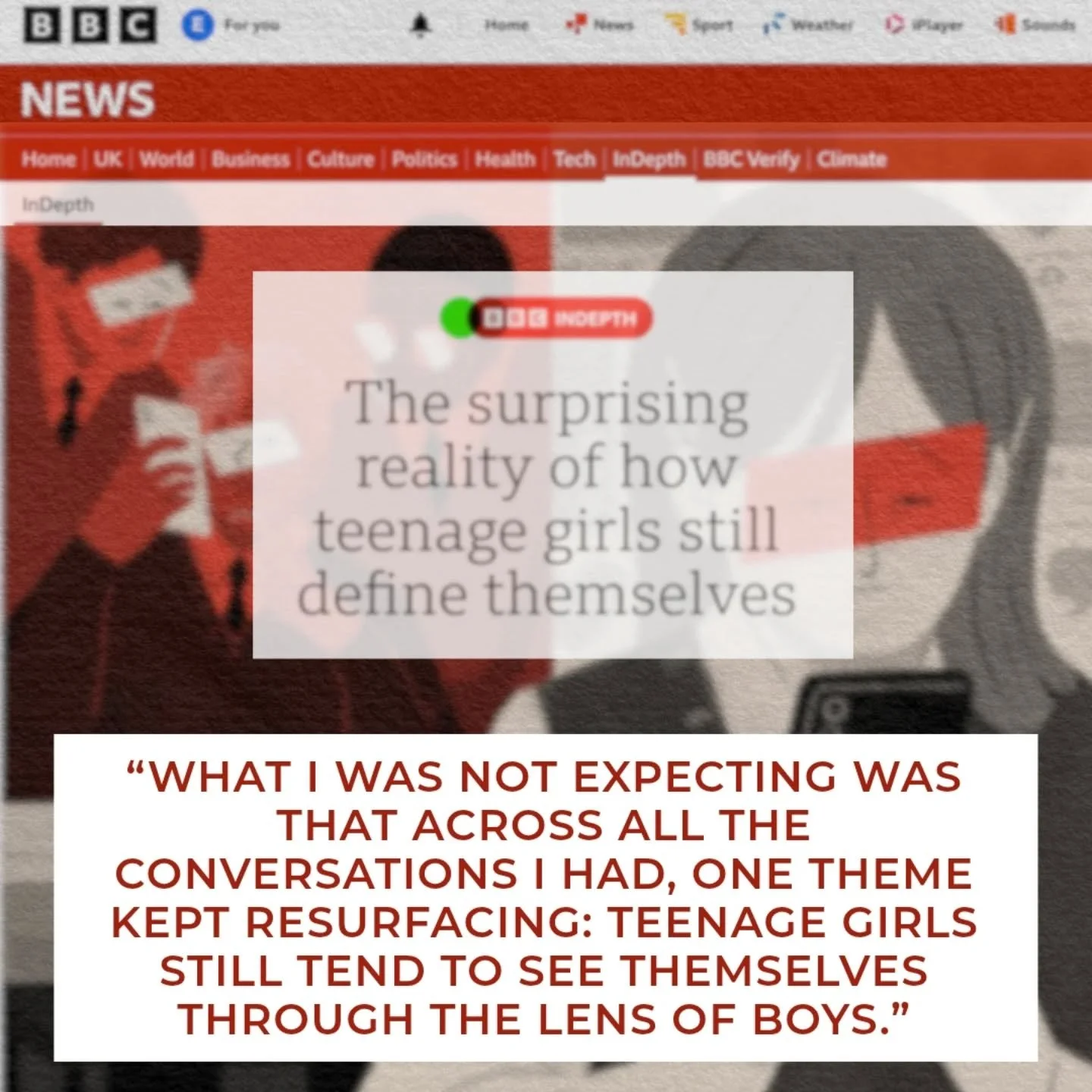 The things that define our girls will have a huge impact on their self-esteem 📱 

Check out this insightful article by documentary maker, Catherine Carr on what our girls feel define them in this cultural moment:
bbc.co.uk/news/articles/c62je1g000eo
