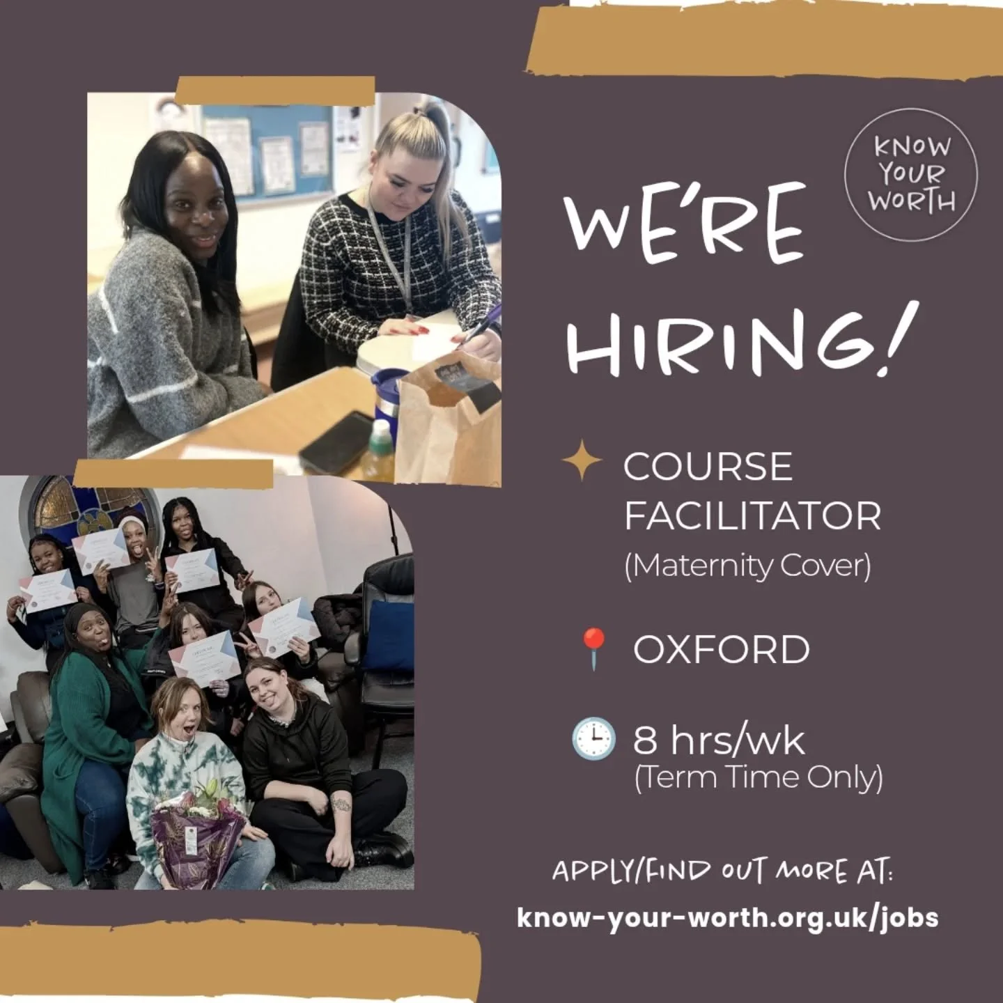 Come and work with us! 🙌

Exciting news... we're hiring and would love you to apply or share the opportunity with someone you know who'd be interested:
📋 Course Facilitator (mat cover)
📍 Oxford
🕒 8hrs/wk (term time only)

To apply or find out mor