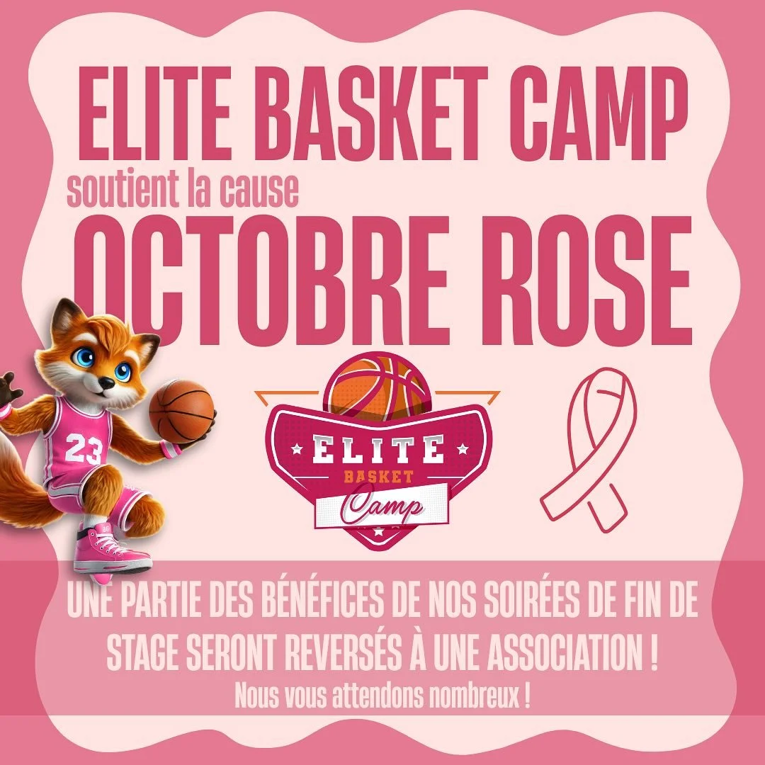 En ce mois d&rsquo;Octobre Rose, &Eacute;lite Basket Camp s&rsquo;engage 🌸
Une partie des b&eacute;n&eacute;fices de la soir&eacute;e de fin de stage sera revers&eacute;e &agrave; une association pour la lutte contre le cancer du sein.

Ensemble, so