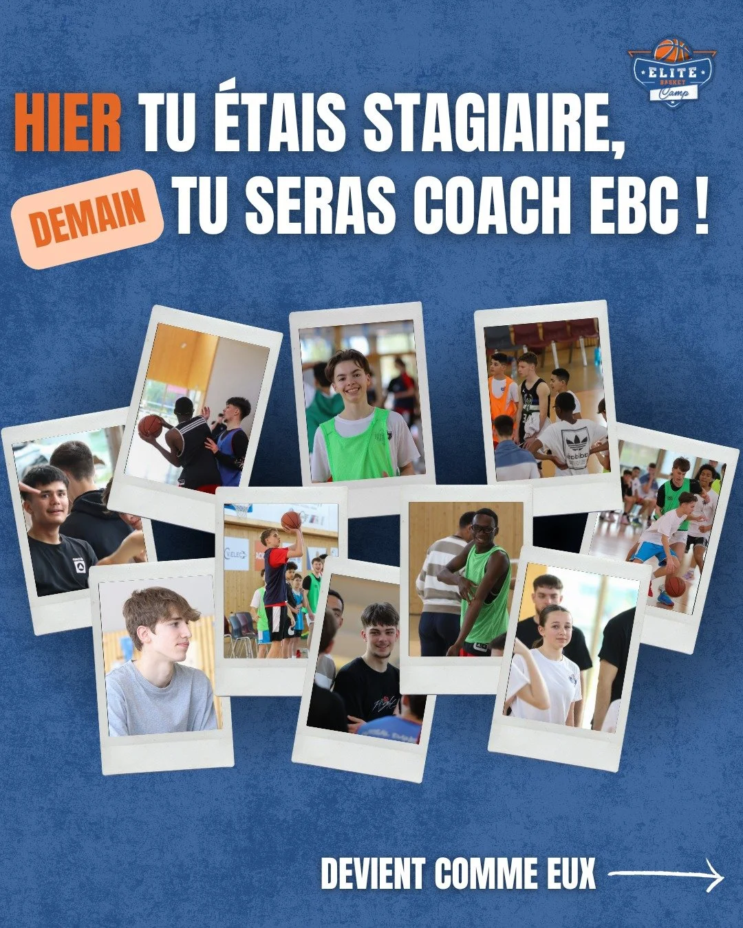 Hier, ils &eacute;taient stagiaires
Aujourd&rsquo;hui, ils encadrent &agrave; leur tour nos jeunes 🥹

&Agrave; Elite Basket Camp, on forme, on accompagne et on fait grandir.
Une histoire de transmission, de passion et d&rsquo;opportunit&eacute;s.

S