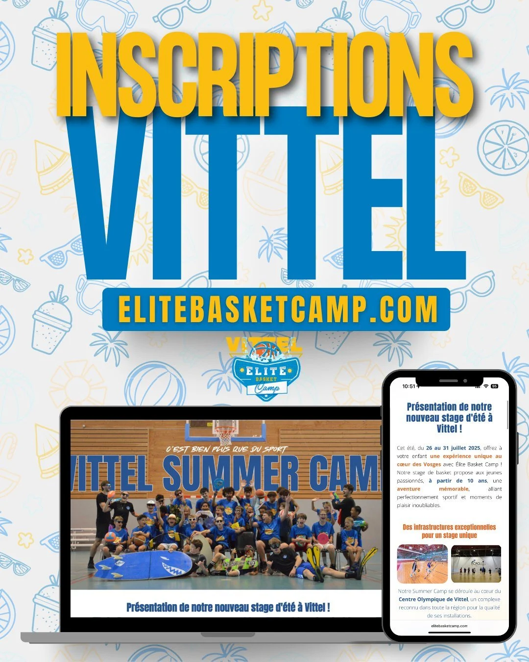 🚨 INSCRIPTIONS OUVERTES &ndash; VITTEL SUMMER CAMP 2026 🚨

On y est&hellip; les inscriptions pour notre Summer Camp Elite Basket Camp &agrave; Vittel sont officiellement ouvertes ! 🔥

Infos &amp; inscriptions : elitebasketcamp.com (lien en bio)
⚠️