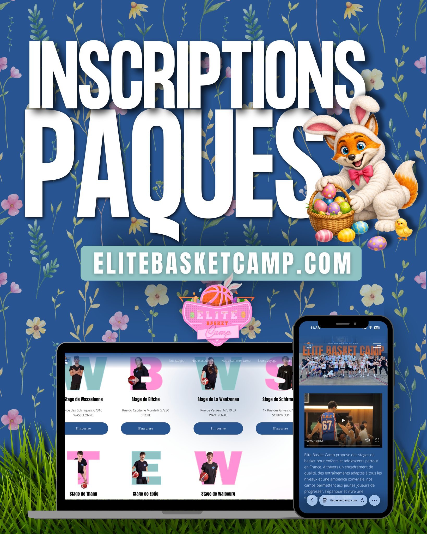 🐣STAGE DE P&Acirc;QUES🐣

les inscriptions pour les stages de p&acirc;ques sont ouvertes.
C'est l'occasion parfaite pour toi de continuer &agrave; t'entrainer durant les vacances scolaires ! 🏀

Retrouvez-nous dans tous le Grand-Est, en Franche-Comt