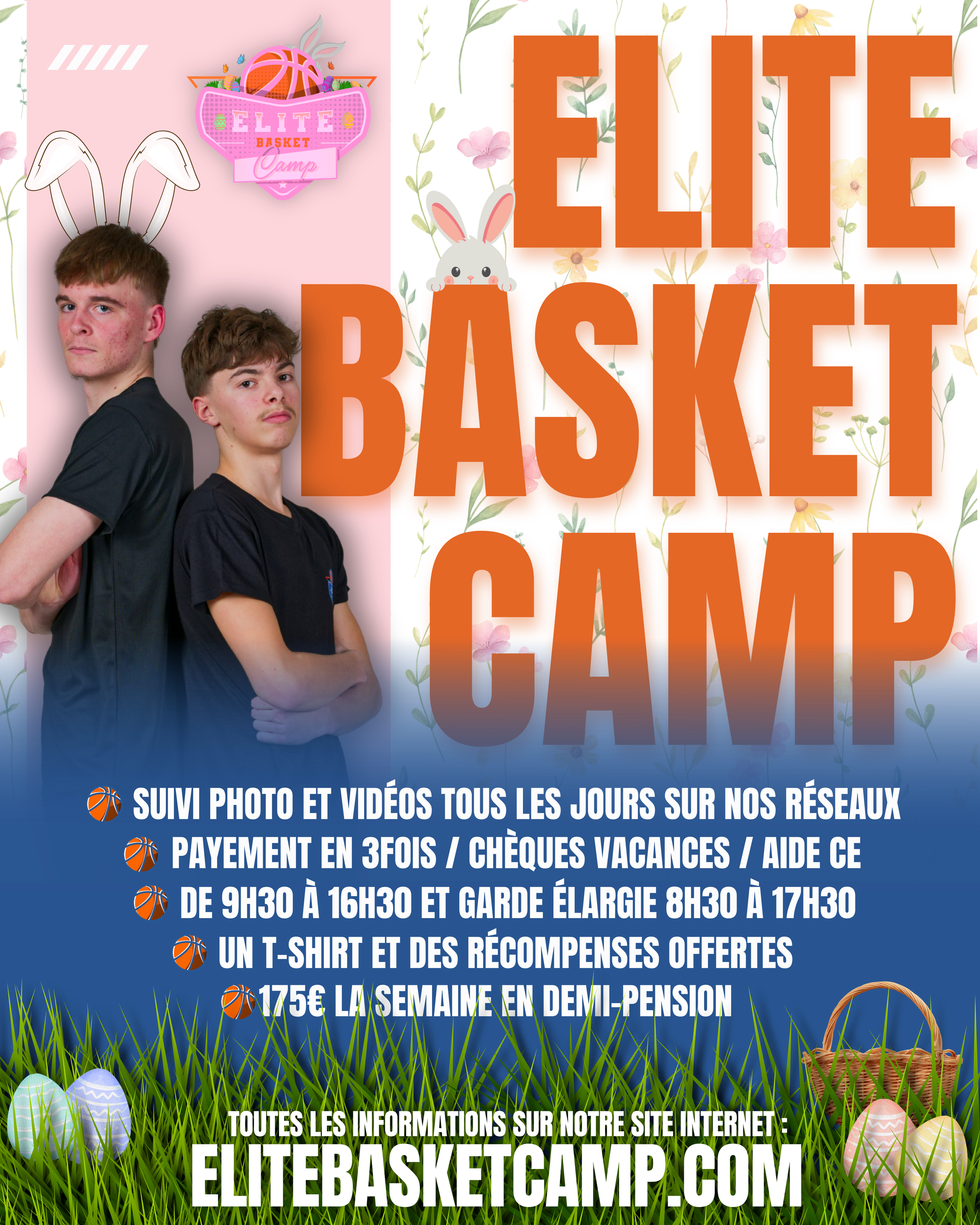 Les inscriptions pour nos stages de Pâques sont ouvertes : une semaine de basket intensif, de fun et de progression pour les jeunes basketteurs et basketteuses.