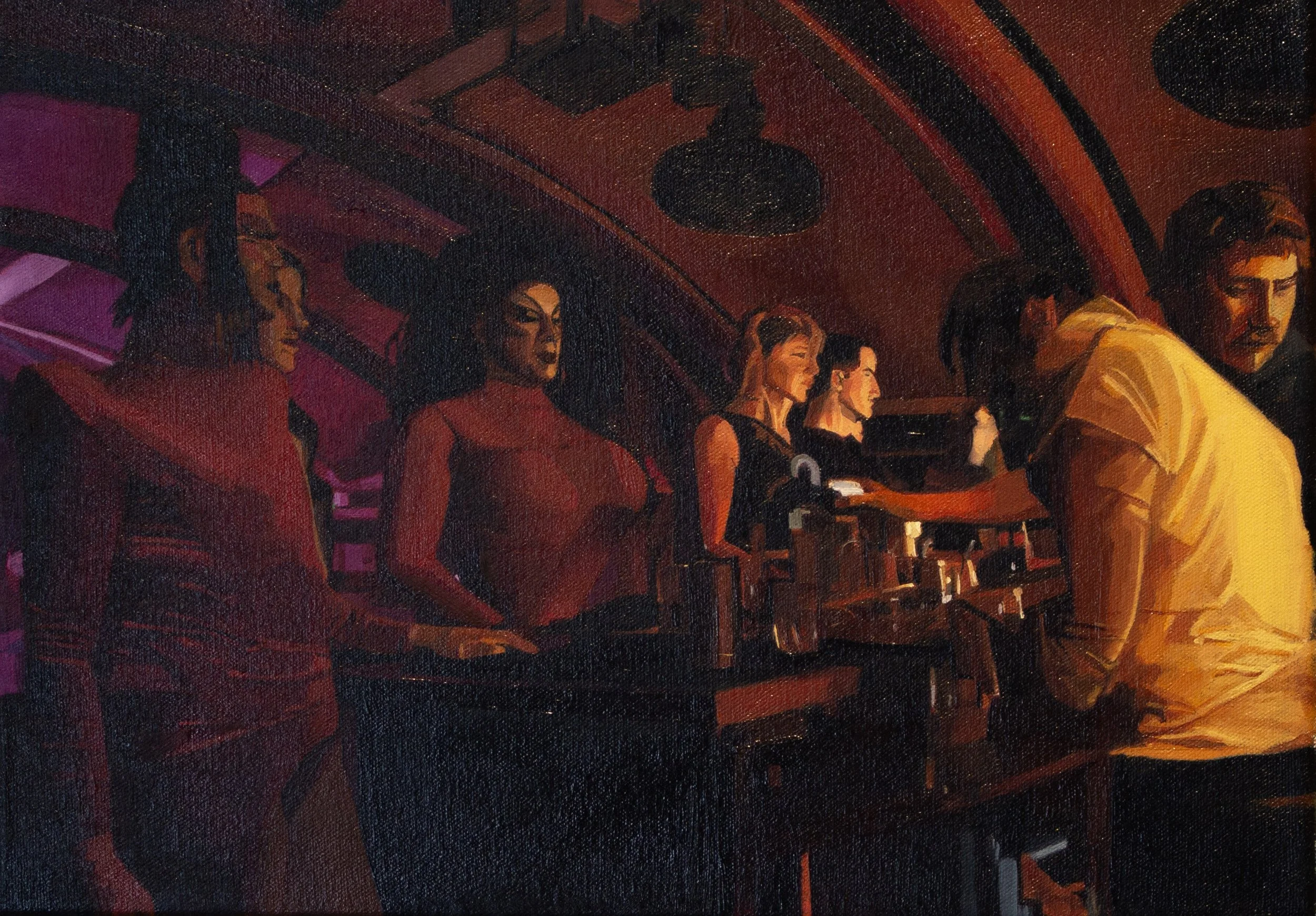 'A Night At The Pav', Oil on Canvas, 35x25cm, 2025