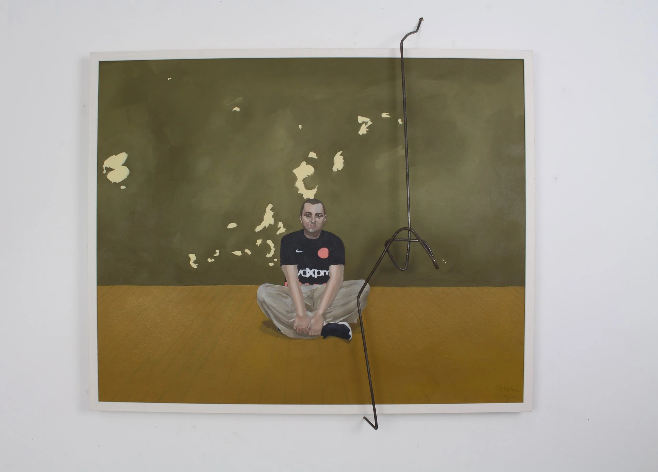 'Removed Player II', Mix Media on Canvas with Steel Rod, 103X83x10cm (Framed), 2018