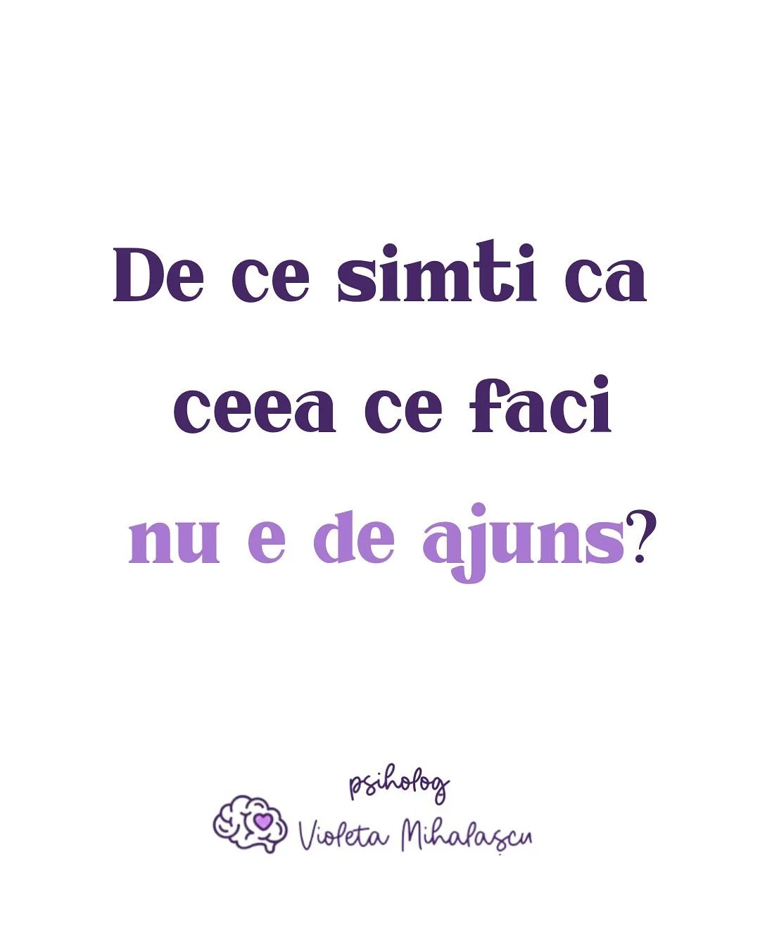 De ce simti ca nu faci niciodata destul, chiar daca te straduiesti constant?

Pentru ca ai crescut crezand ca trebuie sa fii mereu &bdquo;cum trebuie&rdquo; ca sa fii iubita. Ai invatat sa-ti confunzi valoarea cu performanta, si sa ignori oboseala, n