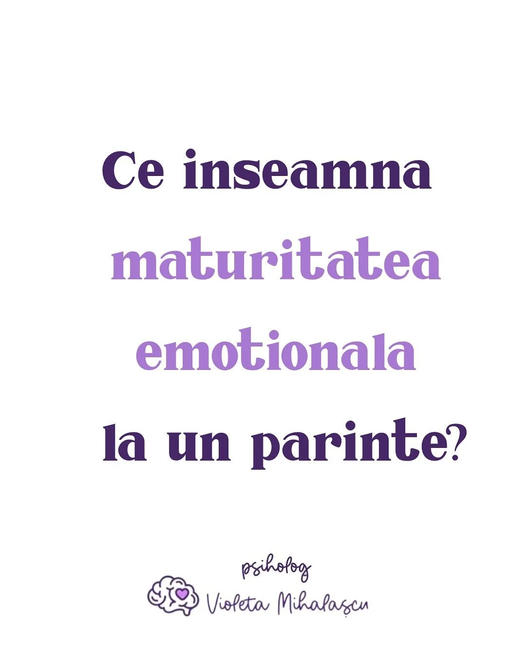 Vorbim mult zilele astea despre imaturitate emotionala pentru ca da, ne afecteaza. E bine sa stim ce nu vrem si cum nu vrem sa fim, insa asta e doar primul pas in a deveni asa cum iti doresti.

Ca sa poti sa devii matur emotional trebuie mai intai sa