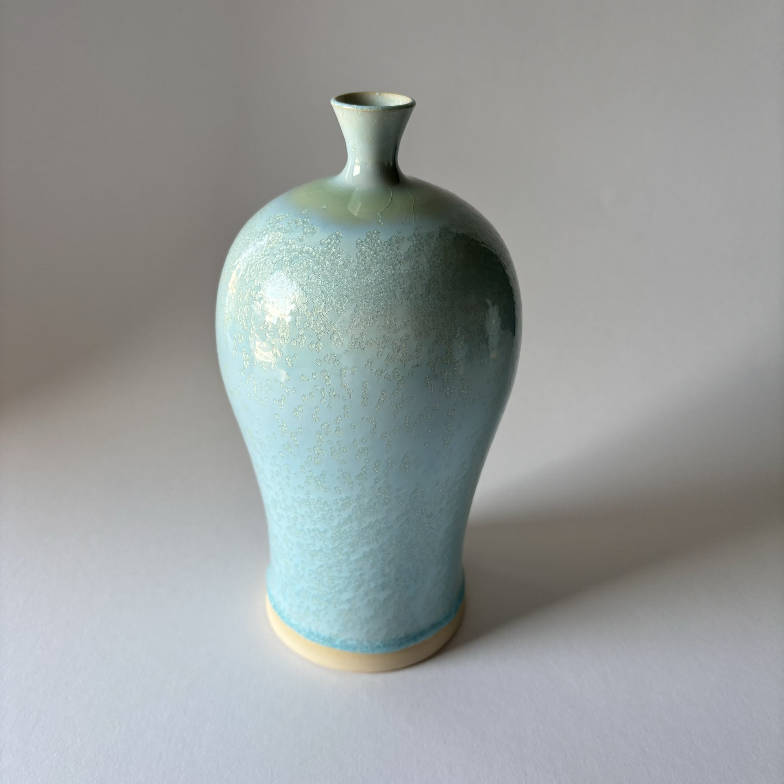 Crystal Blue Wide Vase