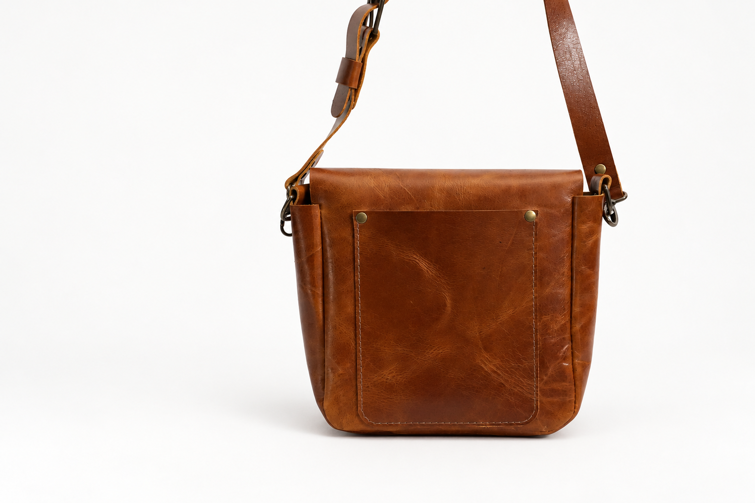 Classic brown leather mail bag back view-3.png