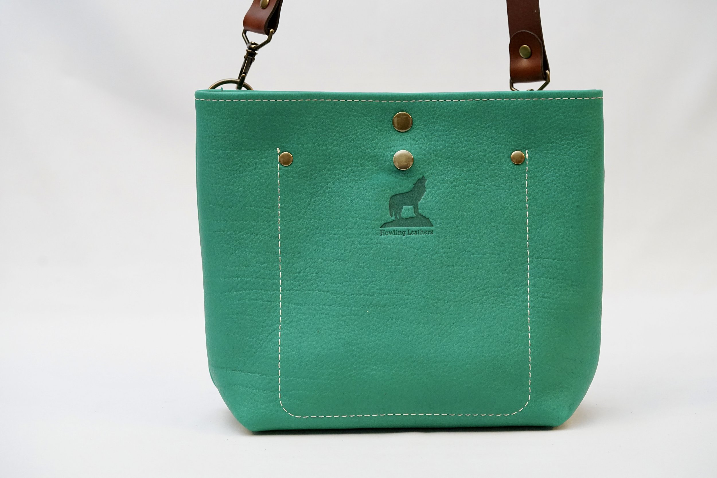 The Wolfpack Series 13 - Green Leather, Antique Brass Hardware