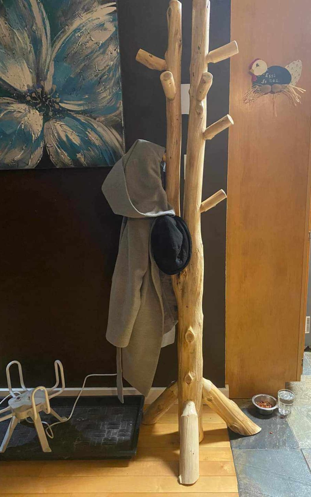 Cedar Log Coat Rack