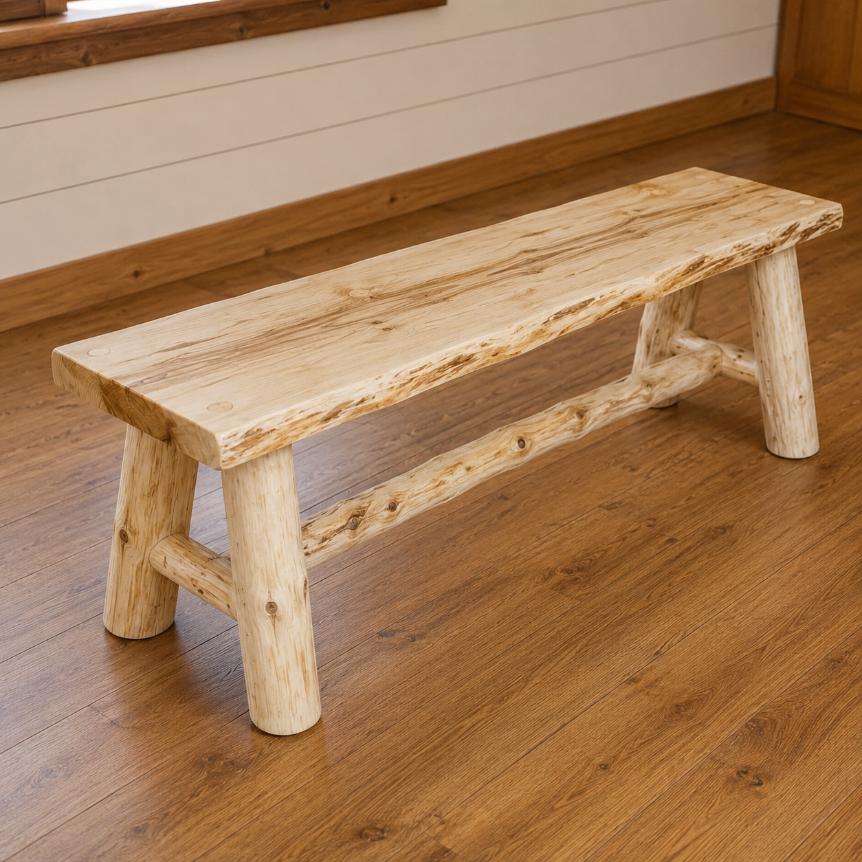 Maple Log Dining Room Bench