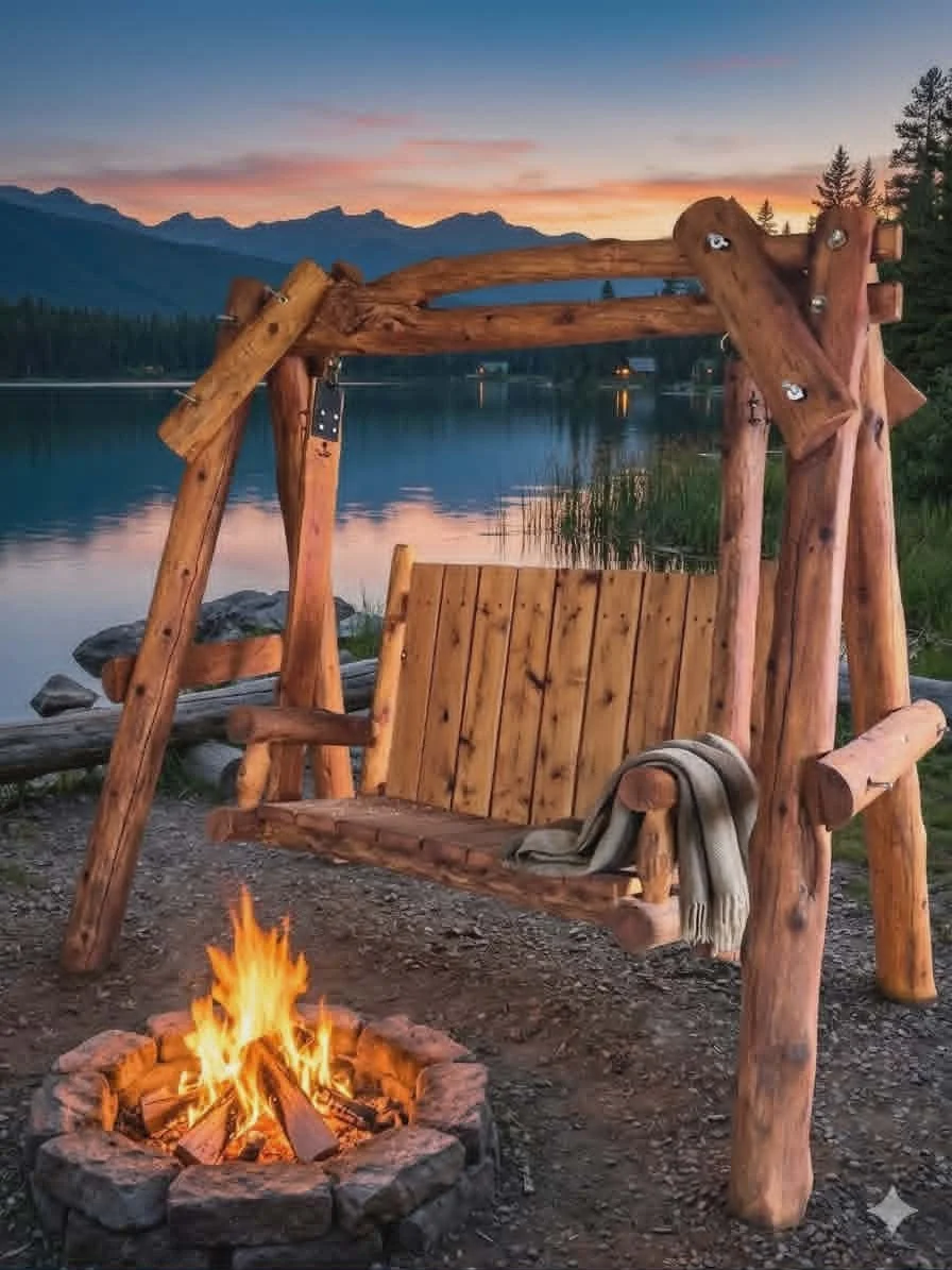 Huron Log Cedar Swing