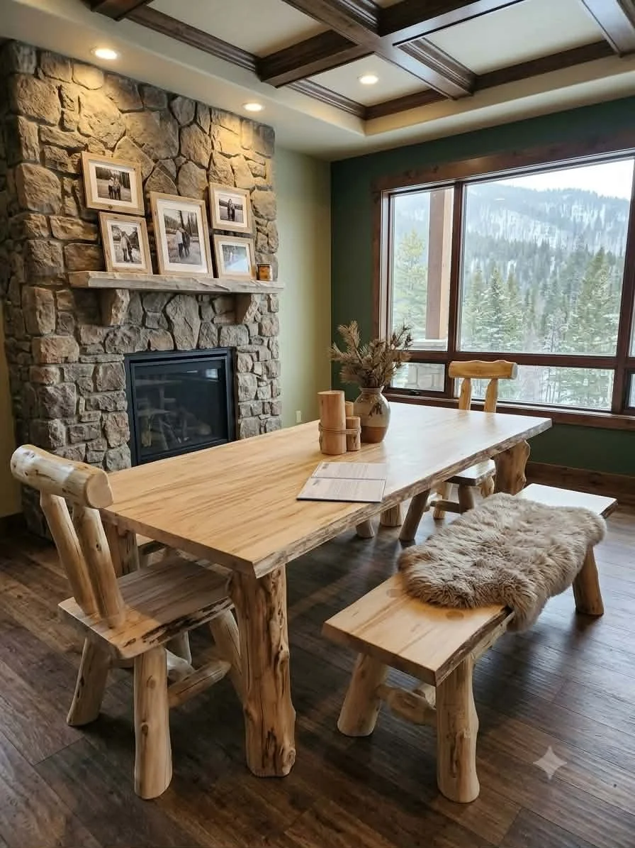 Live Edge Bench, Chair, Dinning Room Table.jpg