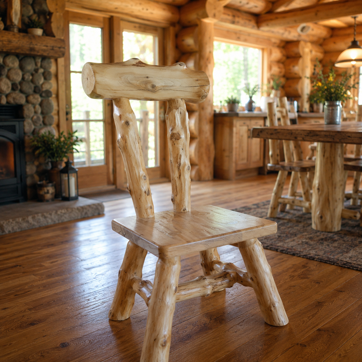 Maple Log Dinning Room Chair