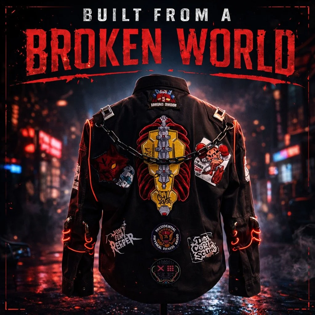 This jacket didn&rsquo;t come from a shop.
It came from a life.

Built to feel worn. Modified. Earned.

Every piece tells you something&mdash;
who they were&hellip;
what they survived&hellip;
what they became.

@katiestrength shaped the jacket itself