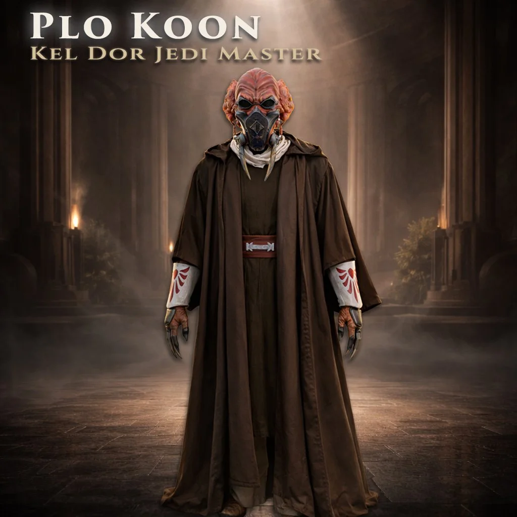 Plo Koon was never about spectacle.
He was about presence.

Wisdom. Restraint. Compassion. Quiet authority.

That was the story we wanted this build to carry.

@katiestrength brought that grounded Jedi silhouette to life through the soft goods and ov