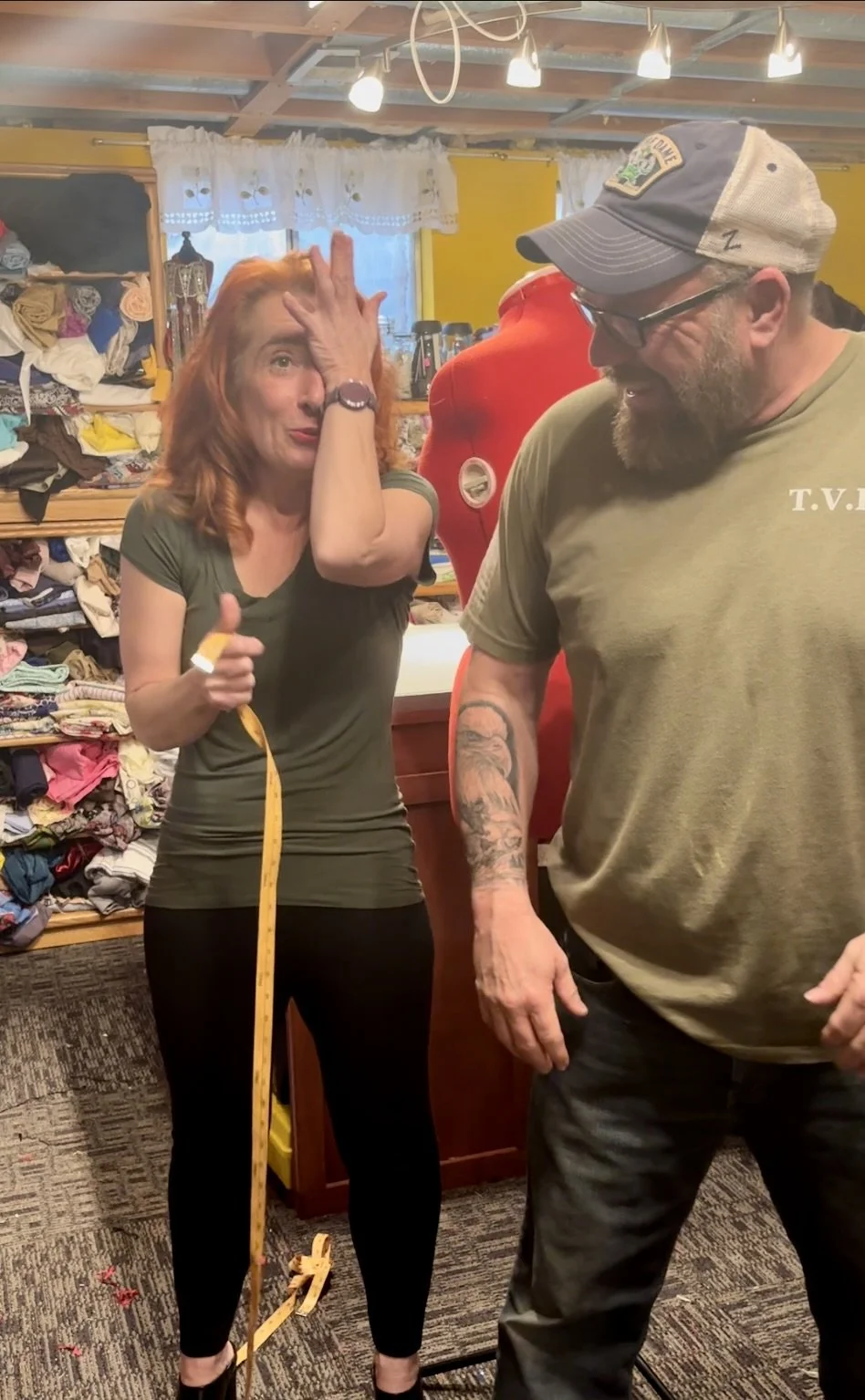 Katie Strength, costume designer and theater artist, wearing a handcrafted cosplay costume created through OuterRim Creatives.