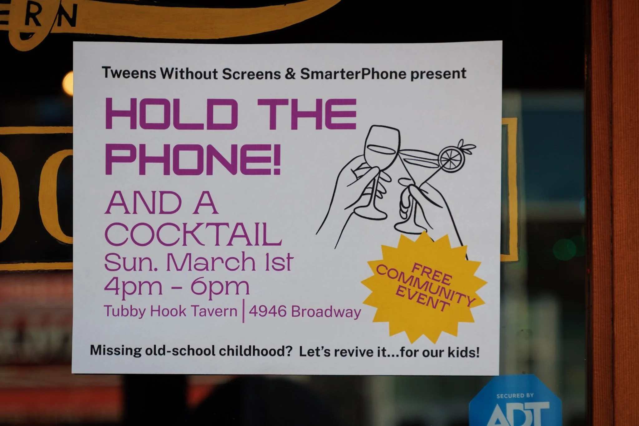 A sign promoting a community event