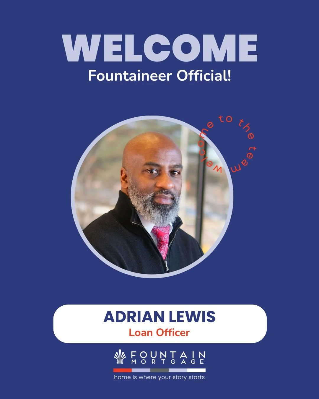 We&rsquo;re excited to officially welcome Adrian Lewis to Fountain Mortgage. His care for clients and commitment to doing things the right way make him the perfect addition to our team. 

We are lucky to have him! 
@mrcleartoclosed