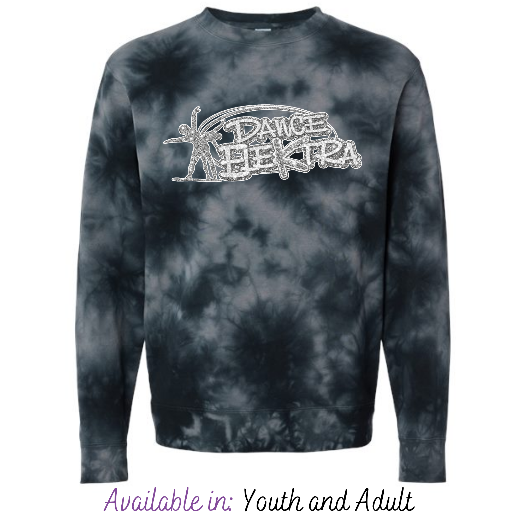 Black Tie-Dye Crewneck Sweatshirt