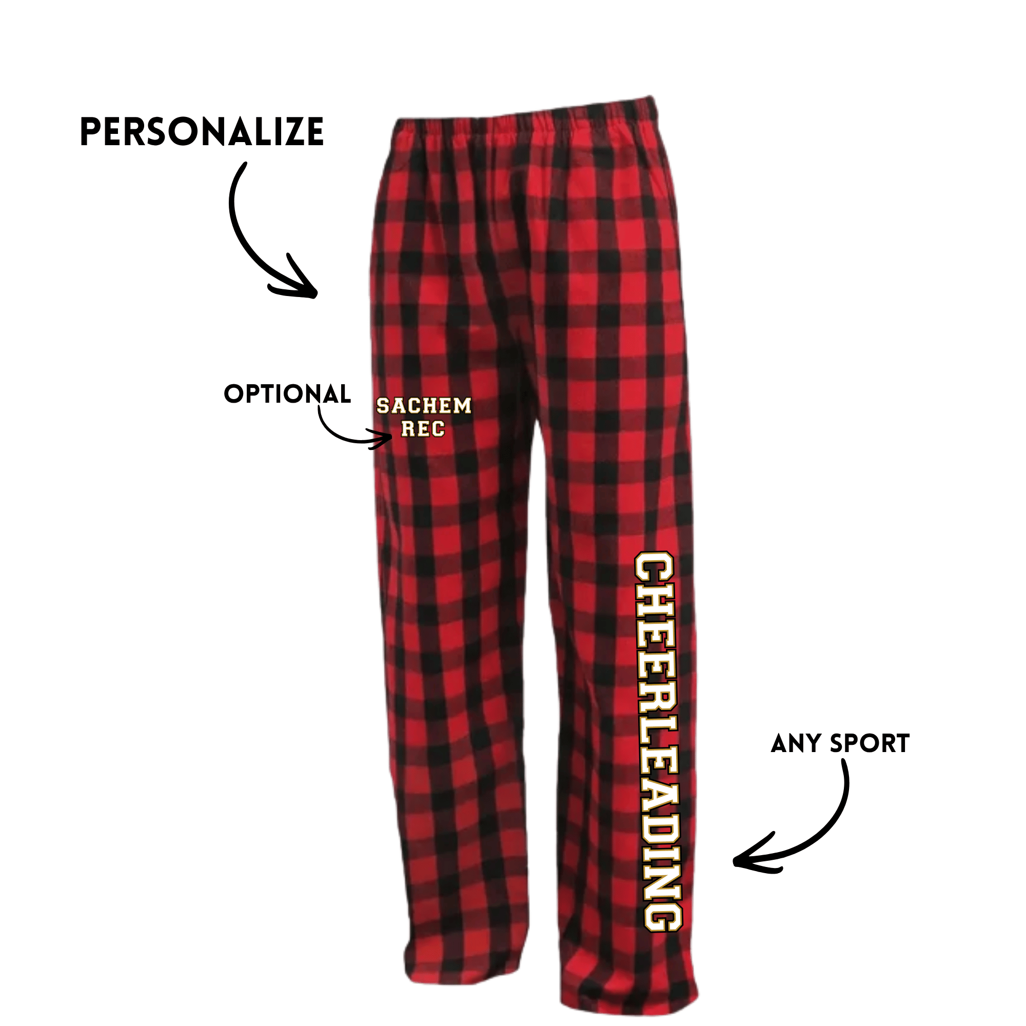 Flannel Pajama Pants Black/RED