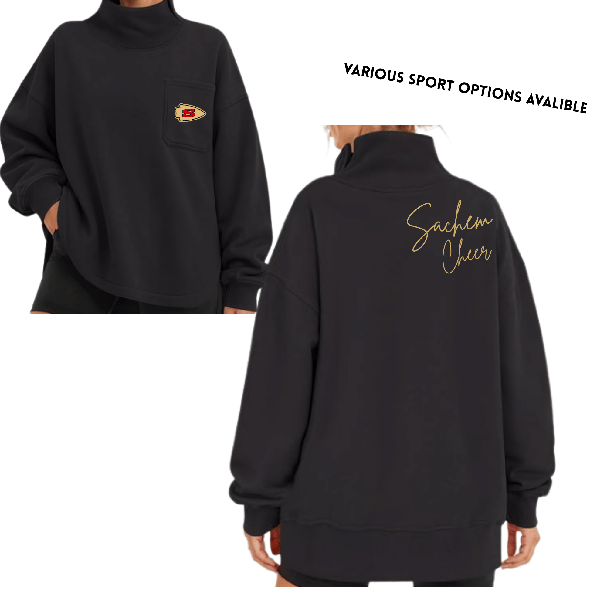 Gold Mock Neck Sweatshirt