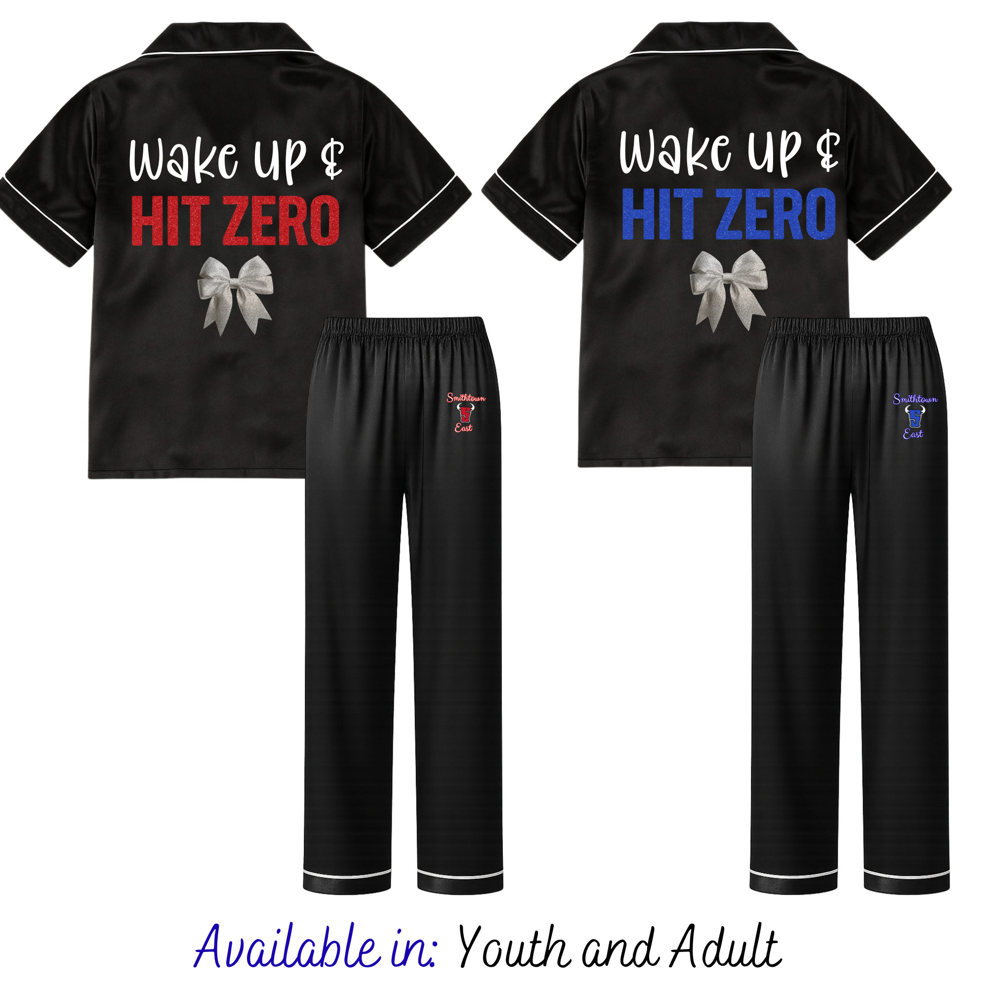 Wake Up & Hit Zero Satin Pajama Set (pants)