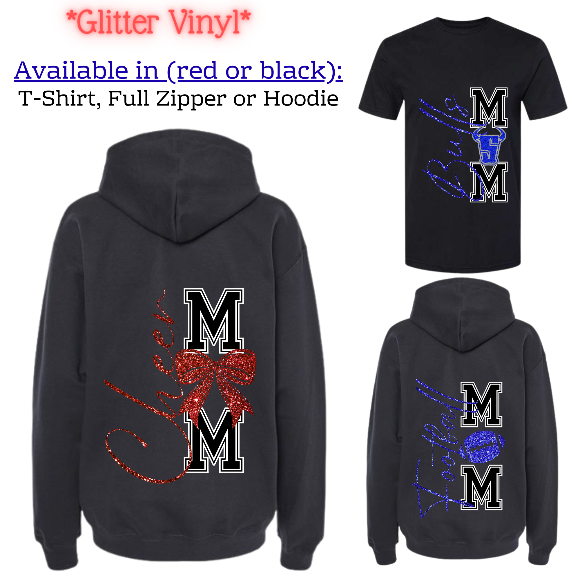 Bulls Cheer Mom - Glitter Vinyl
