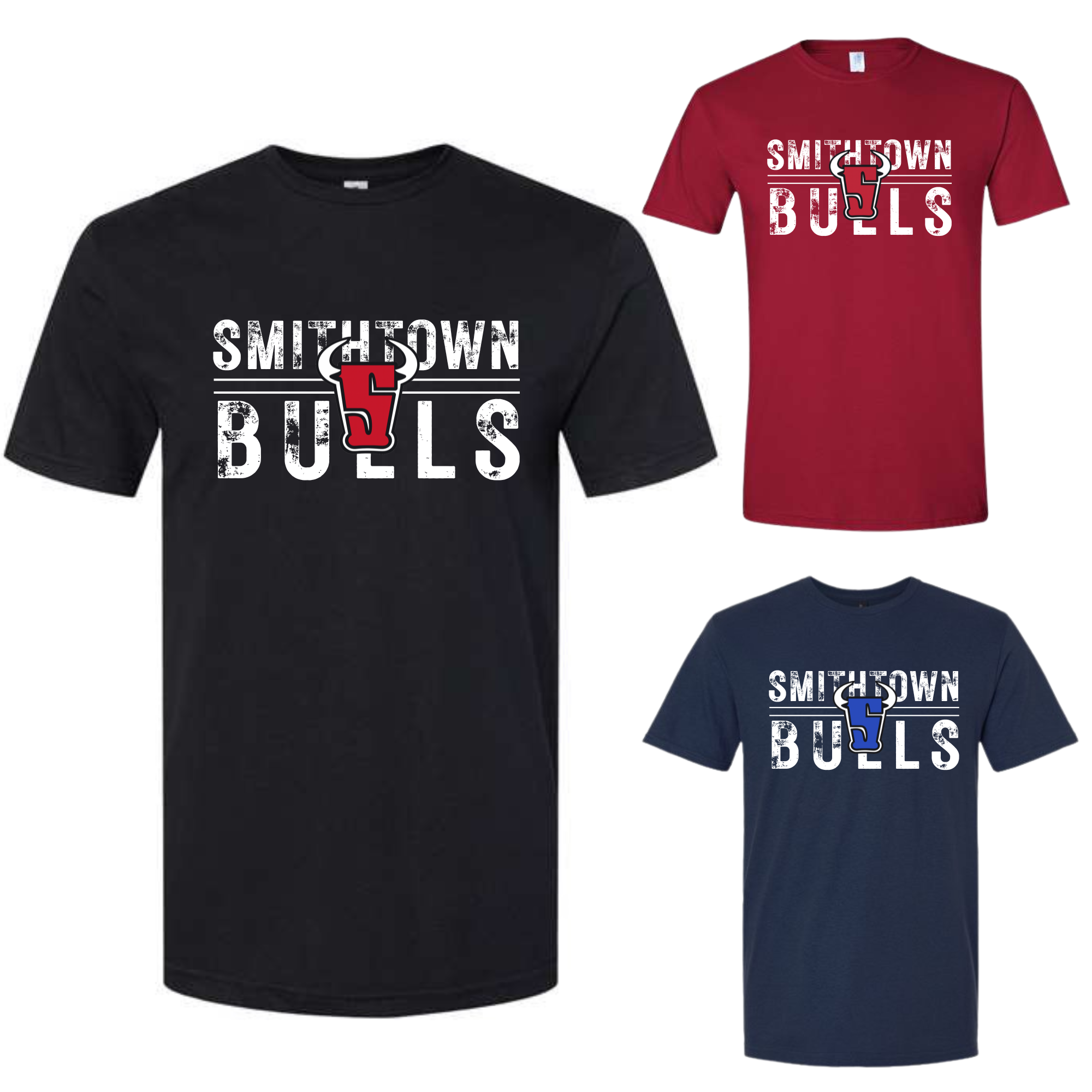 Smithtown Bulls Distressed T-Shirt
